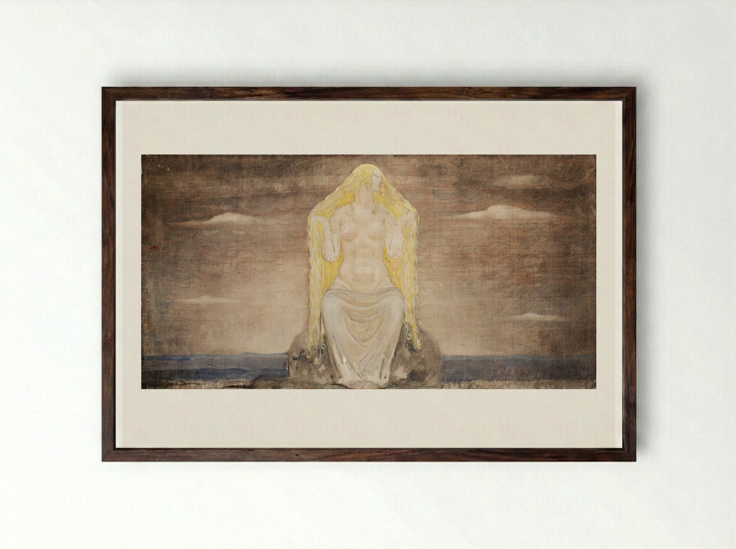 Freja - John Bauer - Framed Print Dark Wood