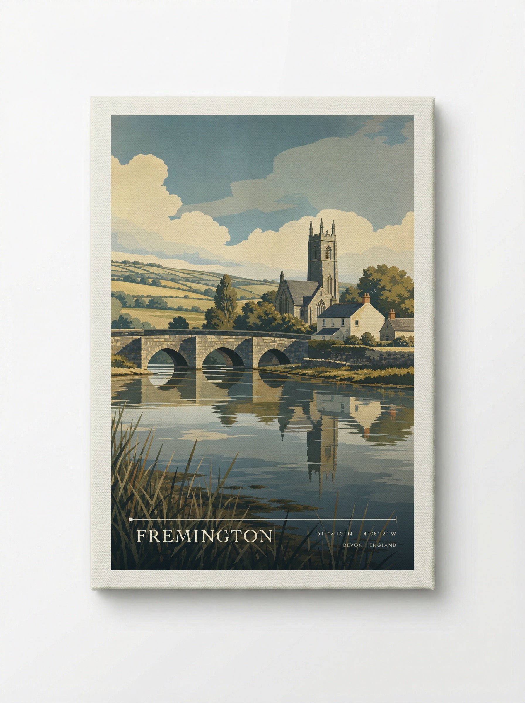 Fremington Devon England Travel Poster - Canvas