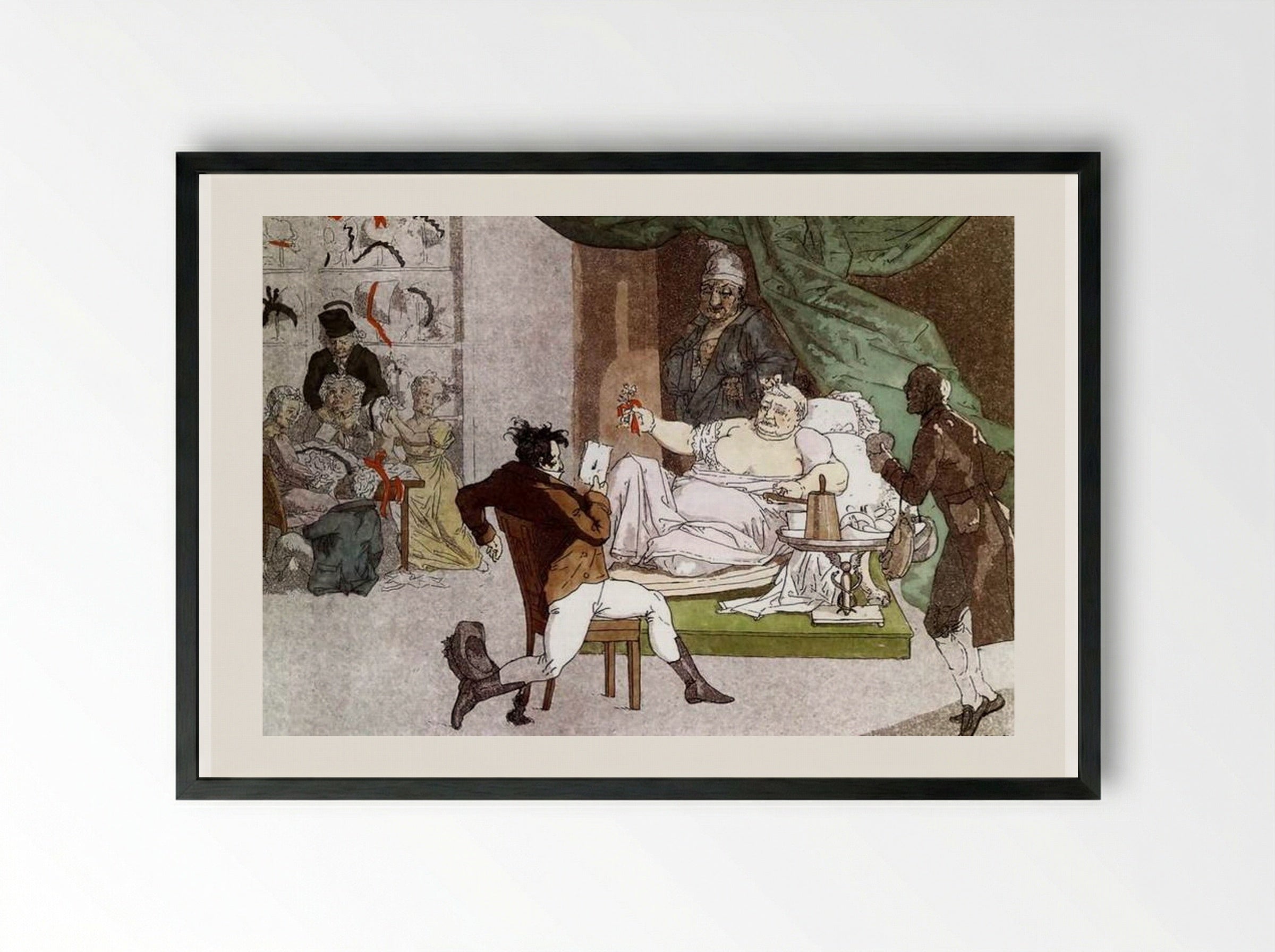 French Activities in the Store - Alexey Venetsianov - Framed Print Black