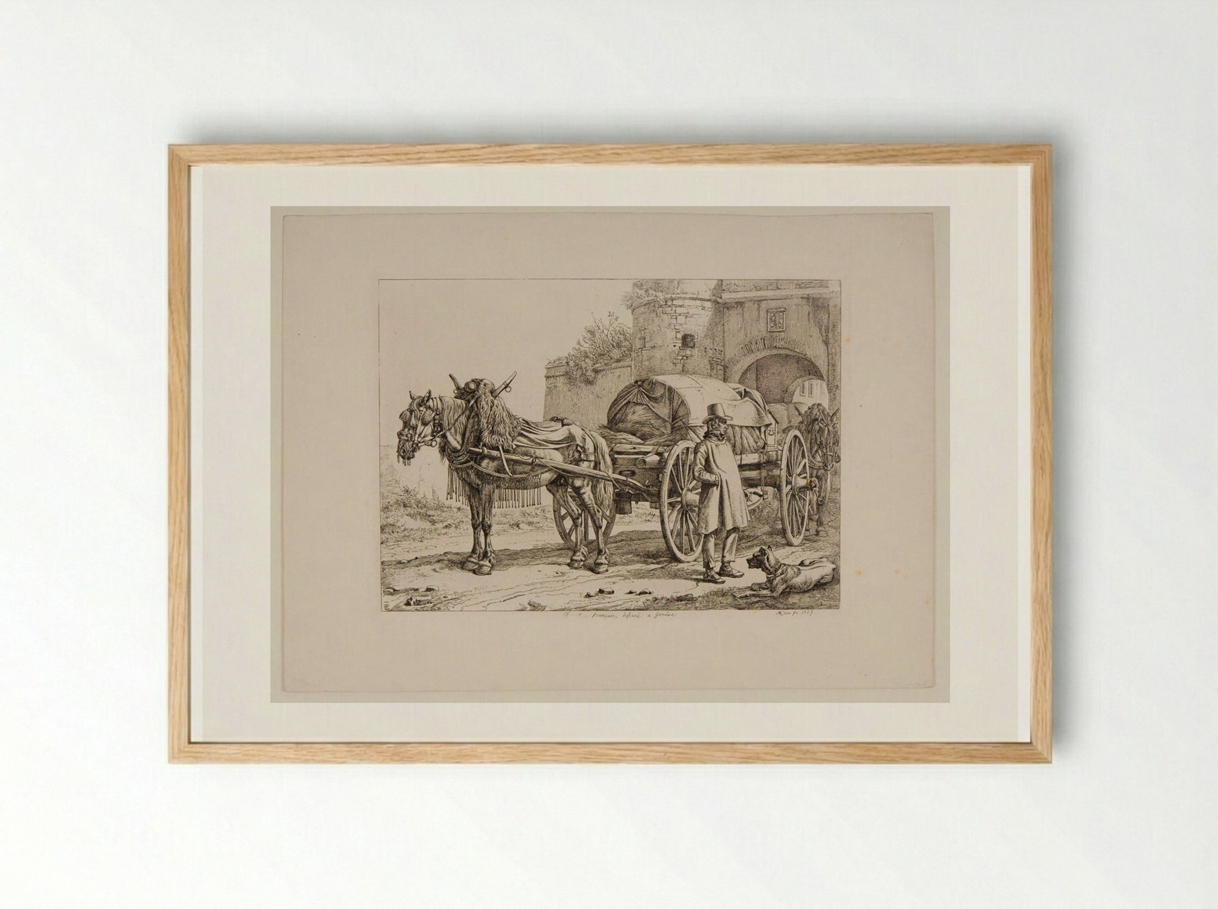 French Carter - Johann Adam Klein - Framed Print Wood