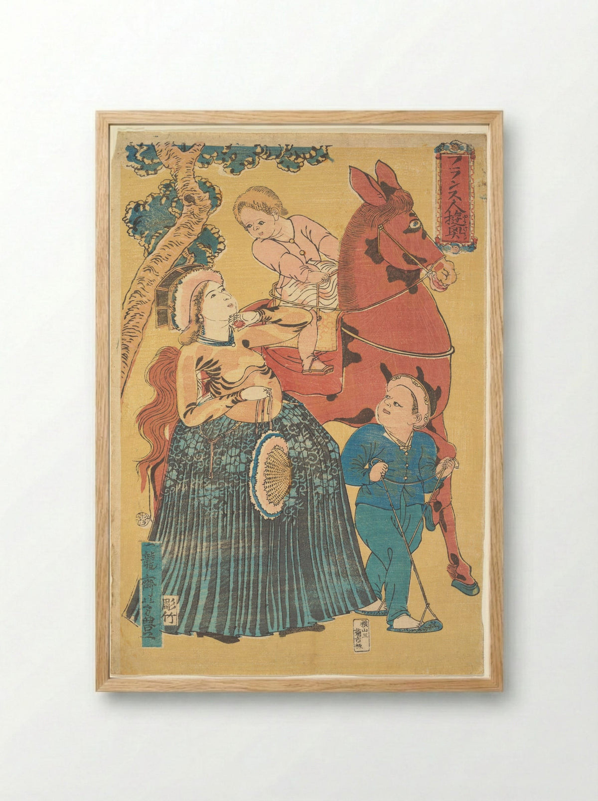 French Pastimes - Ichiryūsai Yoshitoyo - Framed Print Wood