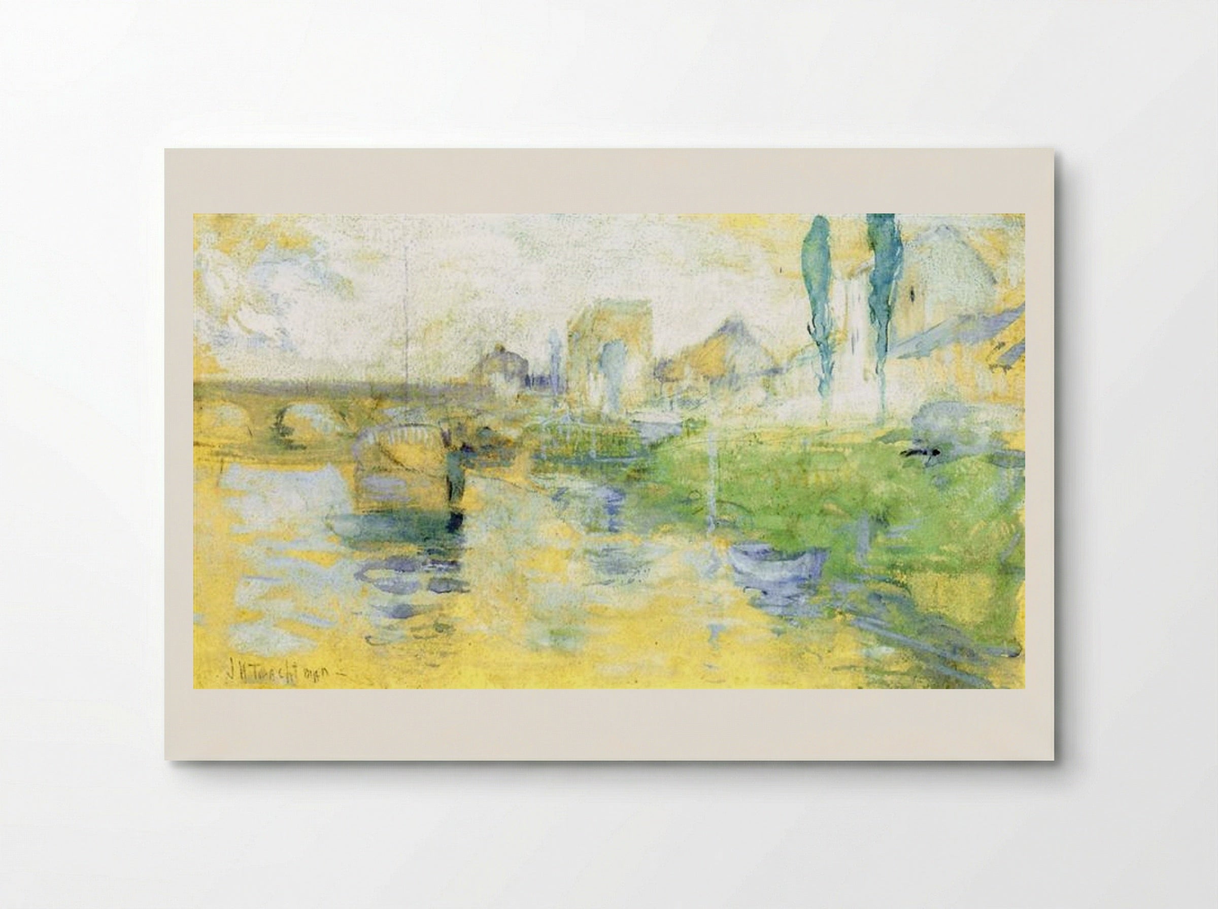 French River Scene - John Henry Twachtman - Poster