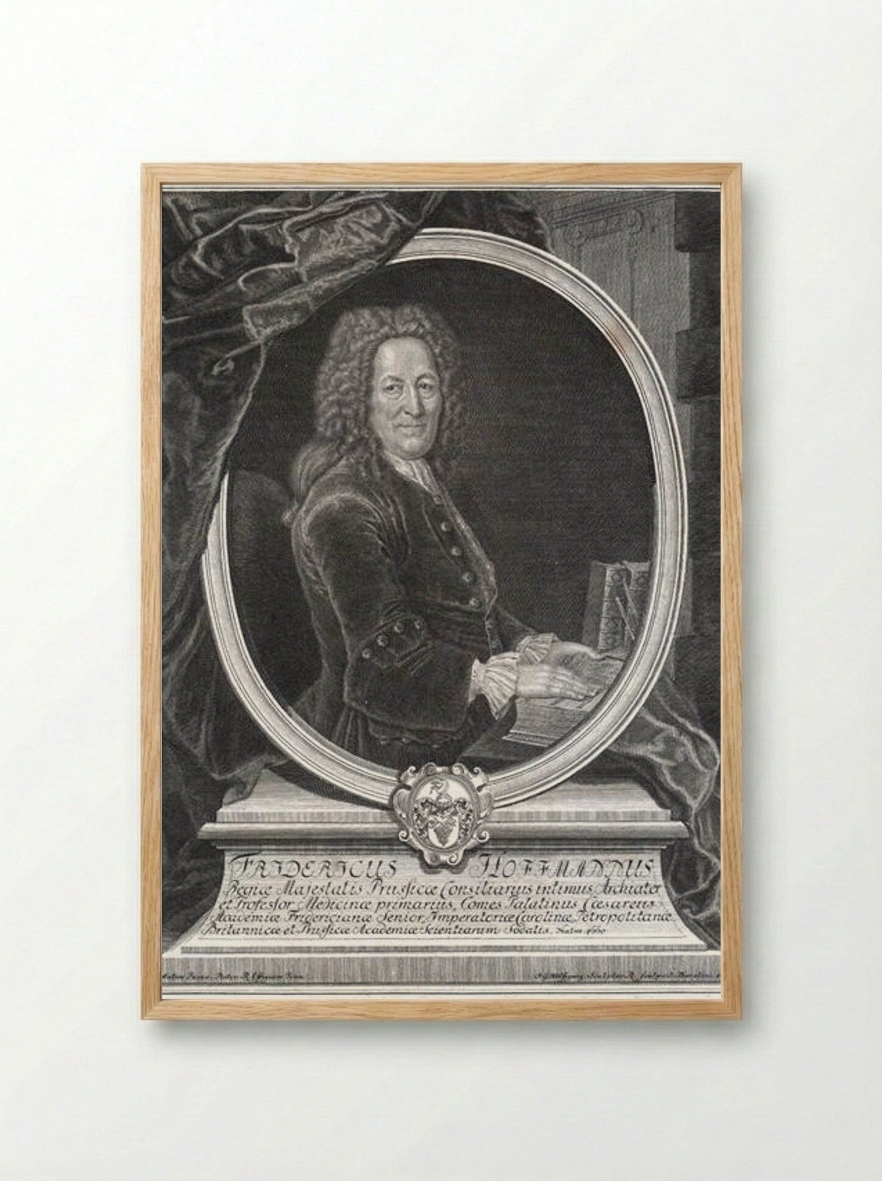 Friedrich Hoffmann, German physician - Antoine Pesne - Framed Print Wood