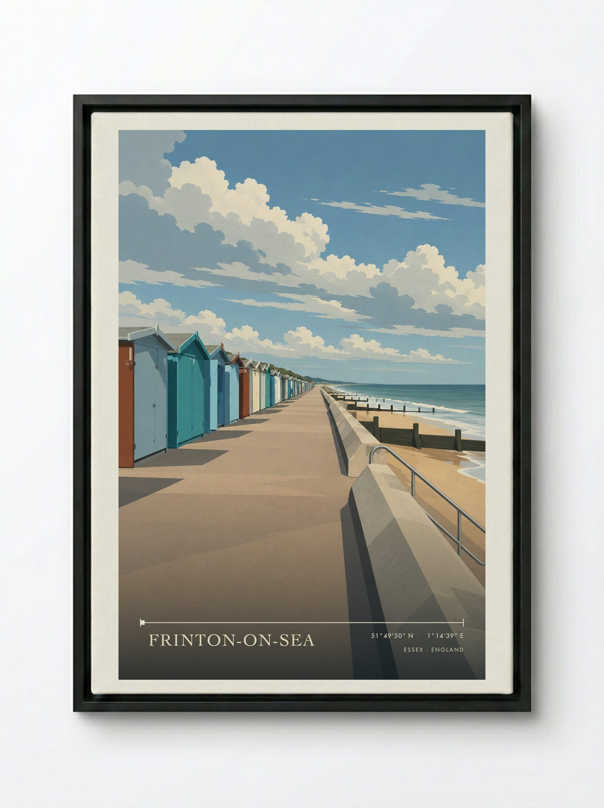 Frinton-on-Sea, Essex | Travel Poster - Framed Canvas Black