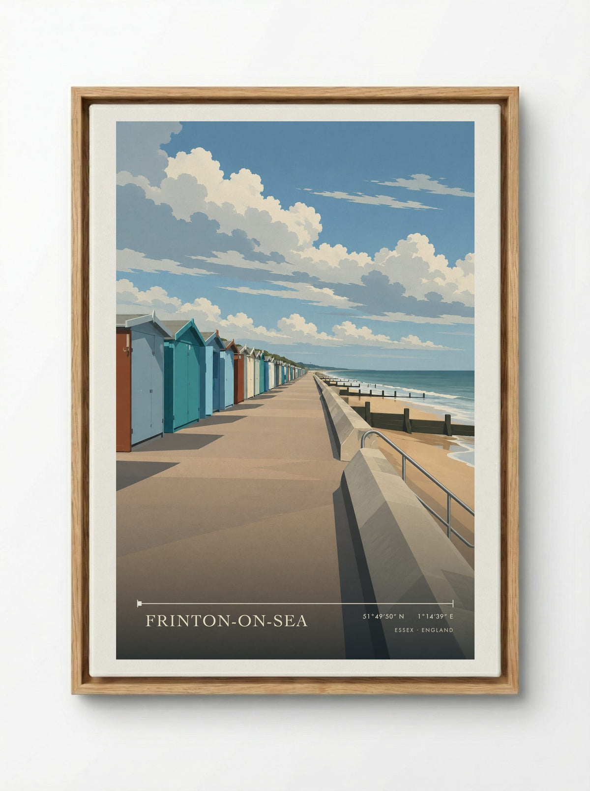Frinton-on-Sea, Essex | Travel Poster - Framed Canvas Wood