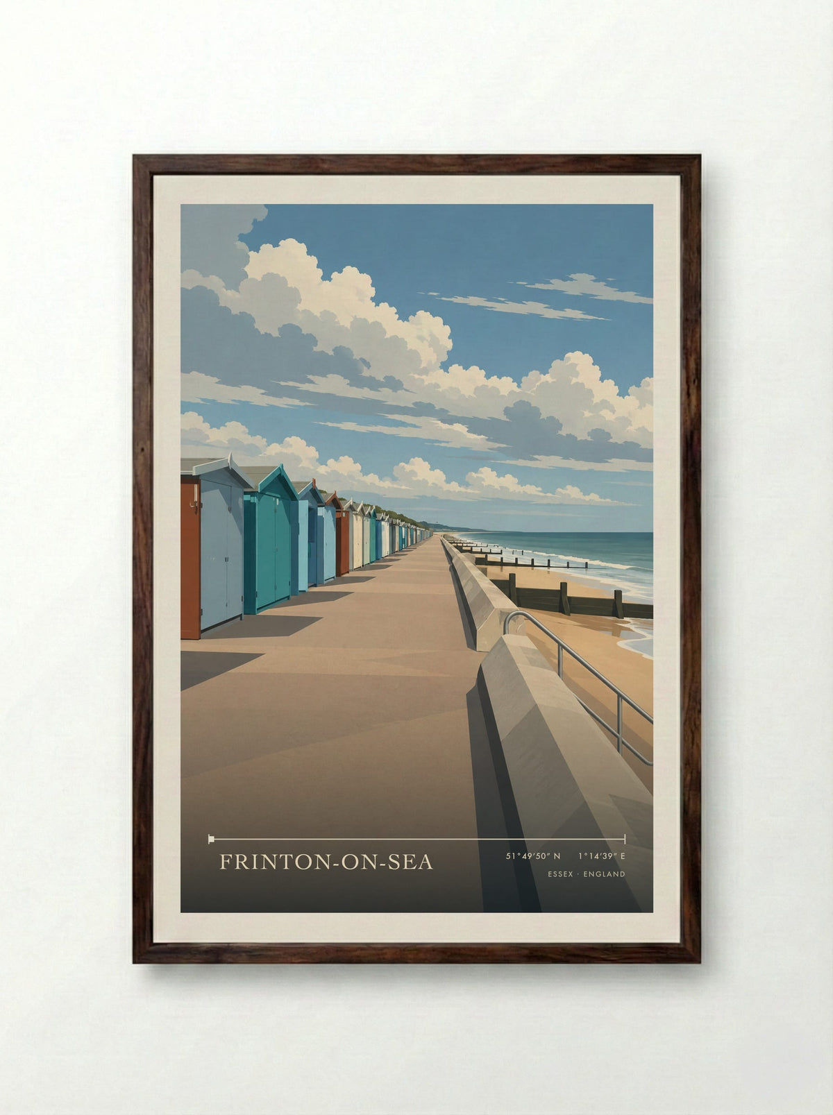 Frinton-on-Sea, Essex | Travel Poster - Framed Print Dark Wood