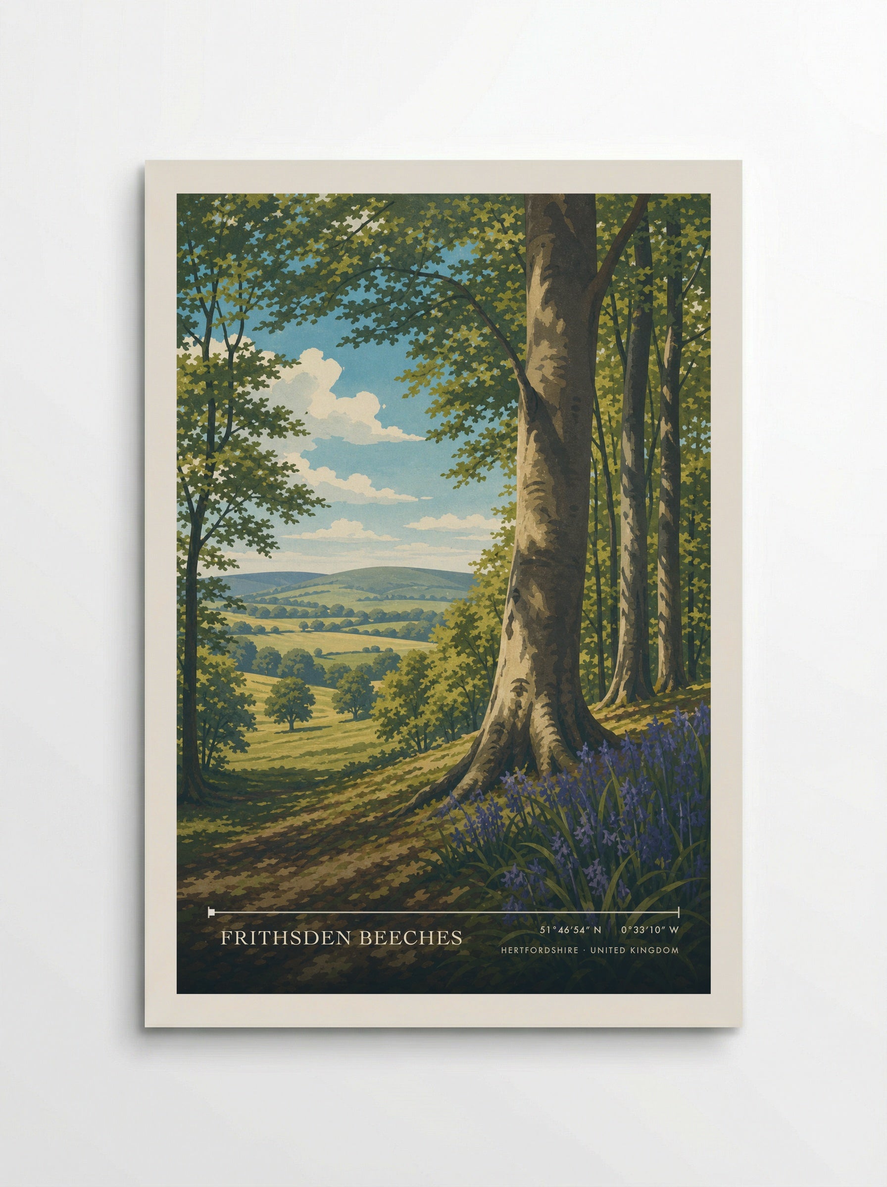 Frithsden Beeches Hertfordshire United Kingdom Travel Poster - Poster