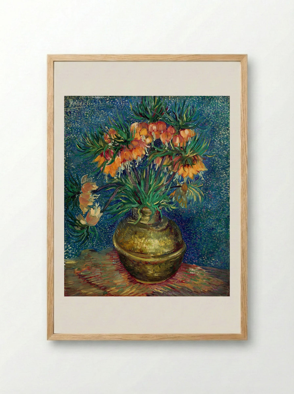Fritillaries in a Copper Vase - Vincent van Gogh - Framed Print Wood
