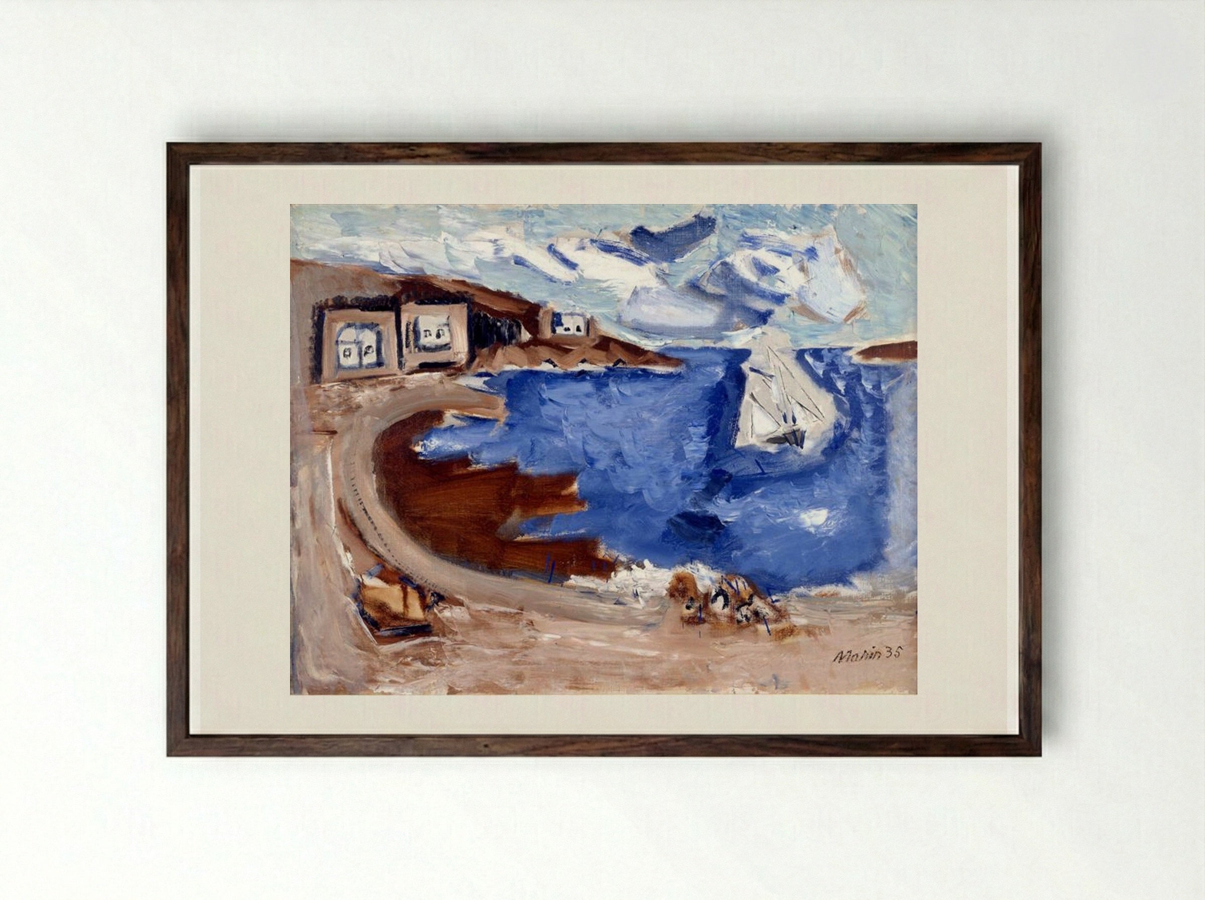 From Seeing Cape Split - John Marin - Framed Print Dark Wood