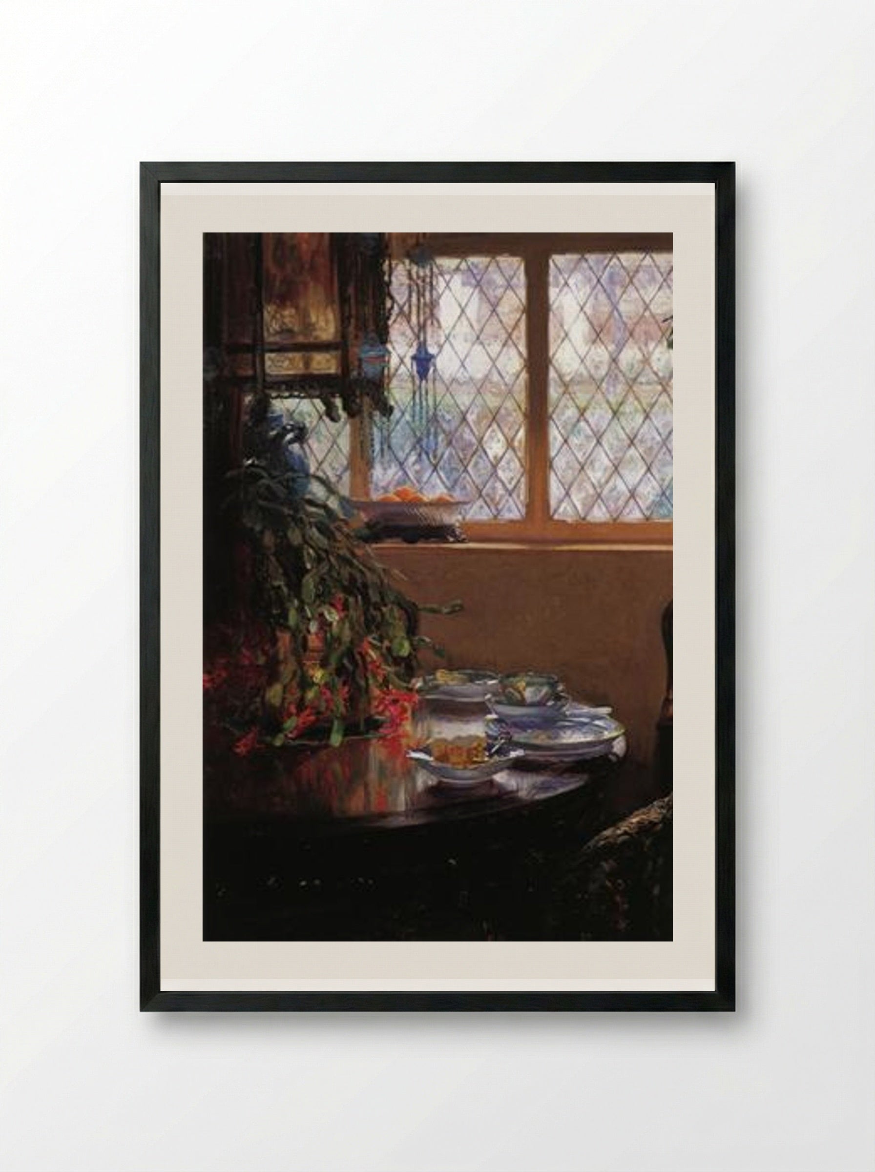 From the Dining Room Window - Guy Rose - Framed Print Black