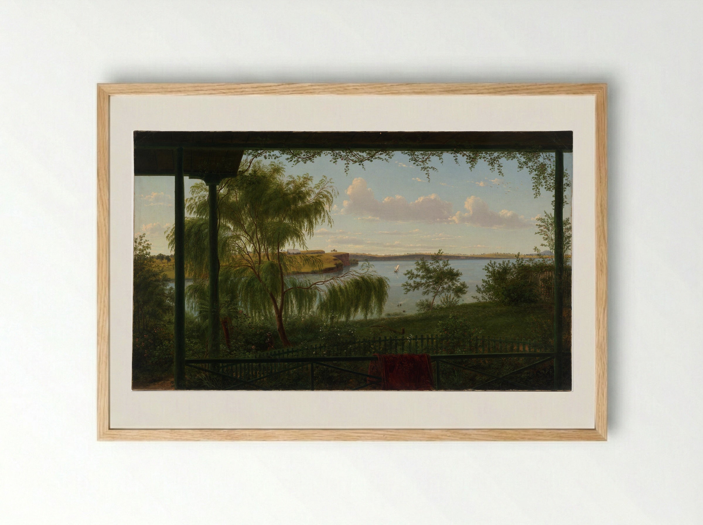 From the verandah of Purrumbete - Eugene von Guerard - Framed Print Wood