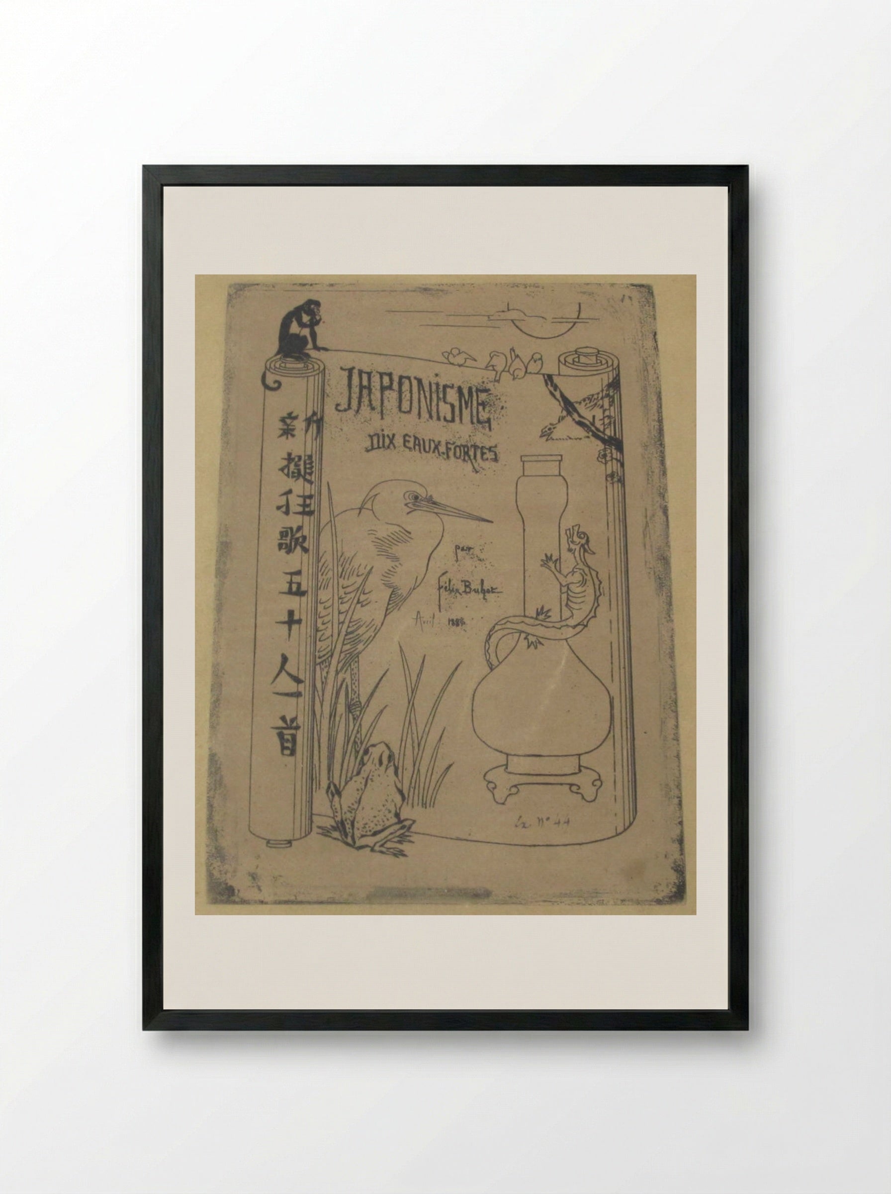 Front Cover: Japonisme - Félix Hilaire Buhot - Framed Print Black