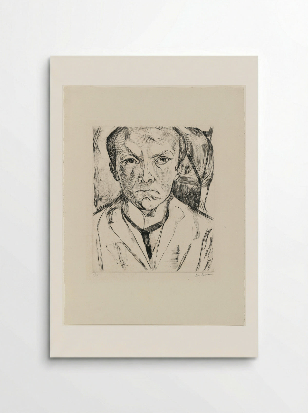 Frontal Self Portrait with House Gable in Background - Max Beckmann - Poster