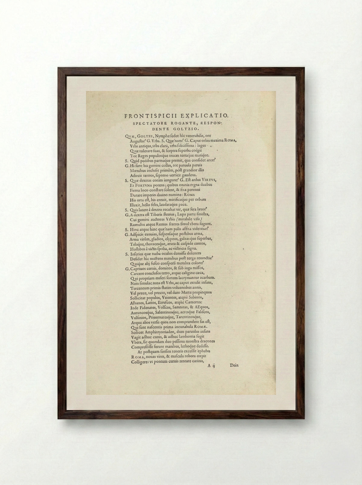 Frontisicii Explicatio - Hubert Goltzius - Framed Print Dark Wood