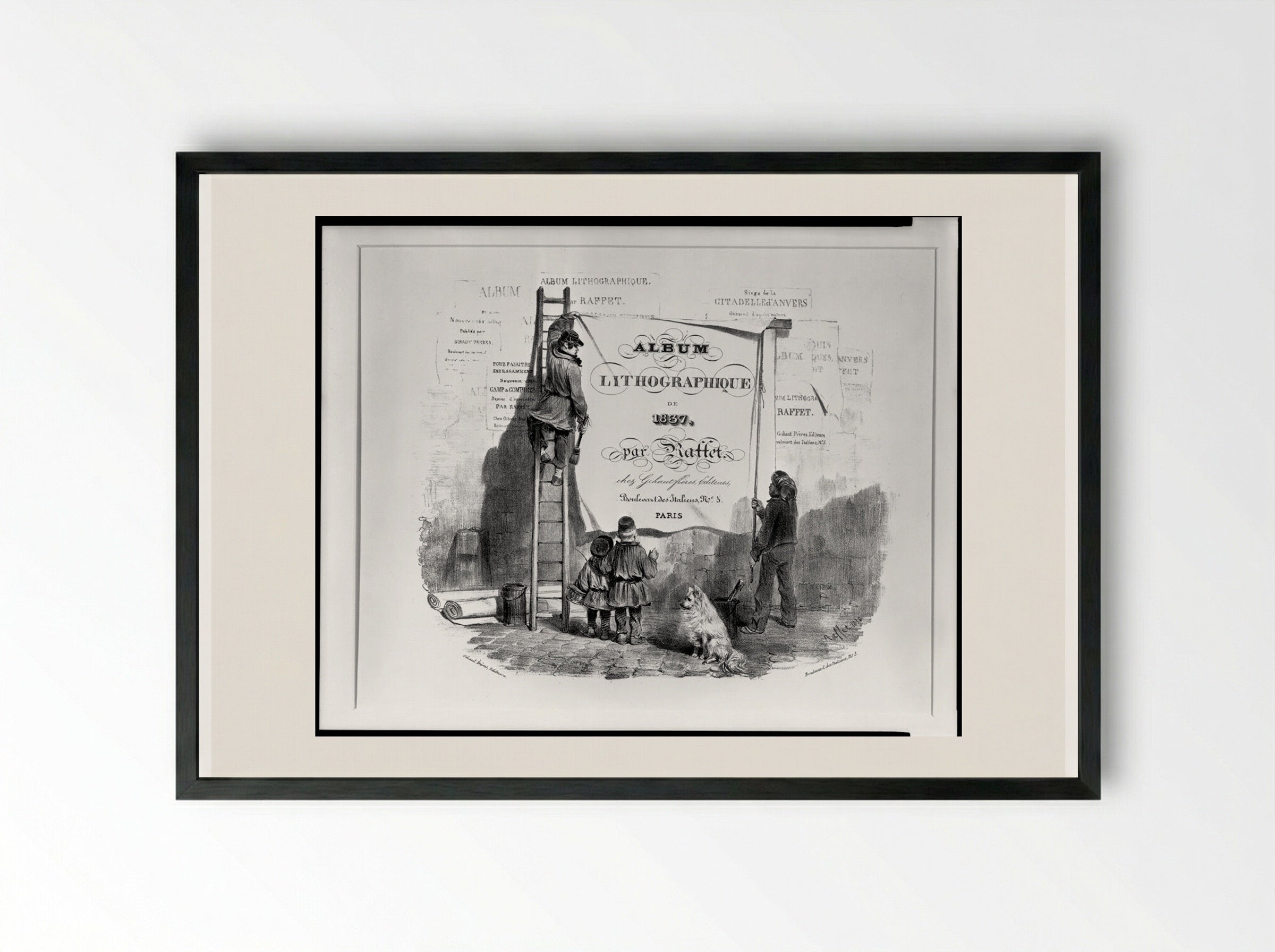Frontispiece for Album Lithographique - Denis-Auguste-Marie Raffet - Framed Print Black