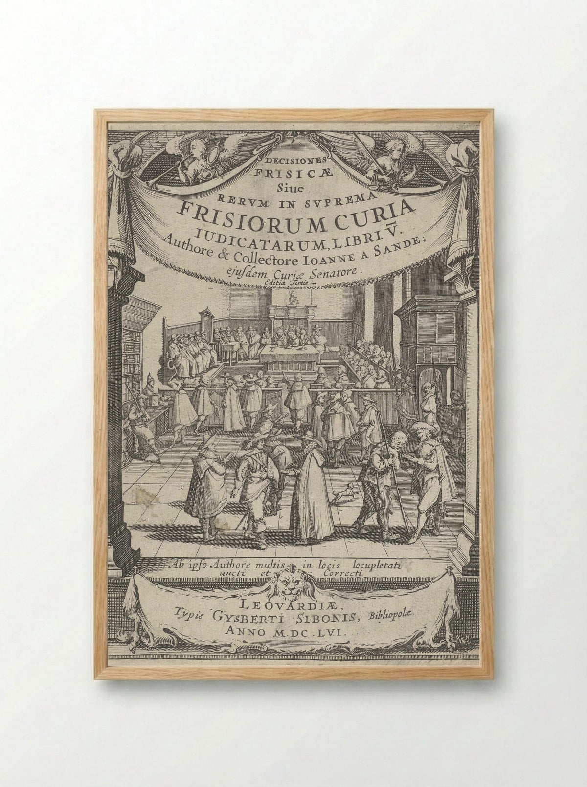 Frontispiece for Decisiones Frisicae - J. Hermans - Framed Print Wood