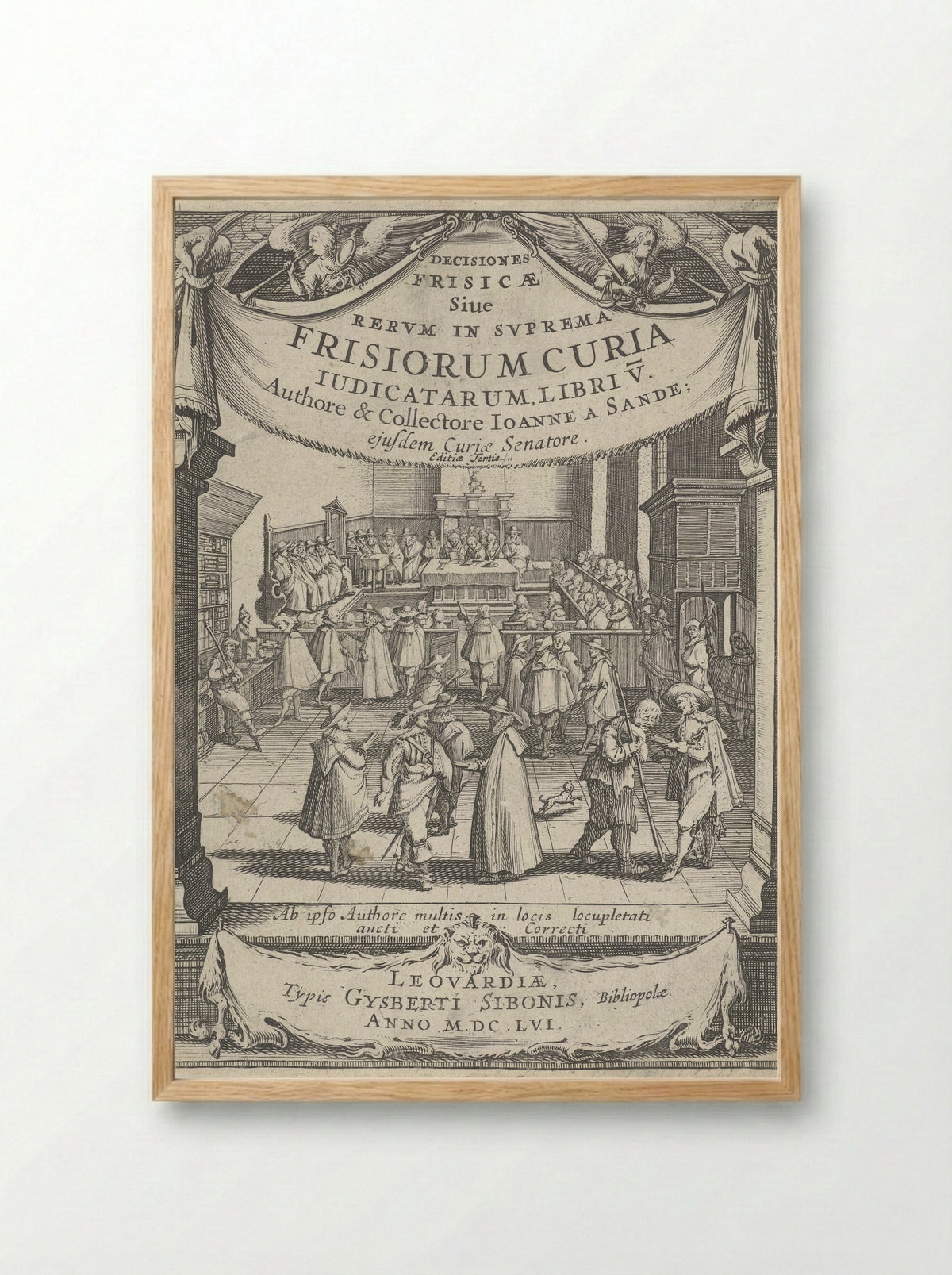 Frontispiece for Decisiones Frisicae - J. Hermans - Framed Print Wood