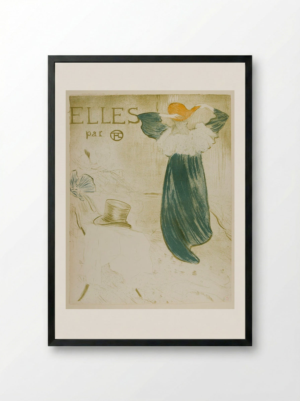 Frontispiece for Elles - Henri de Toulouse-Lautrec - Framed Print Black