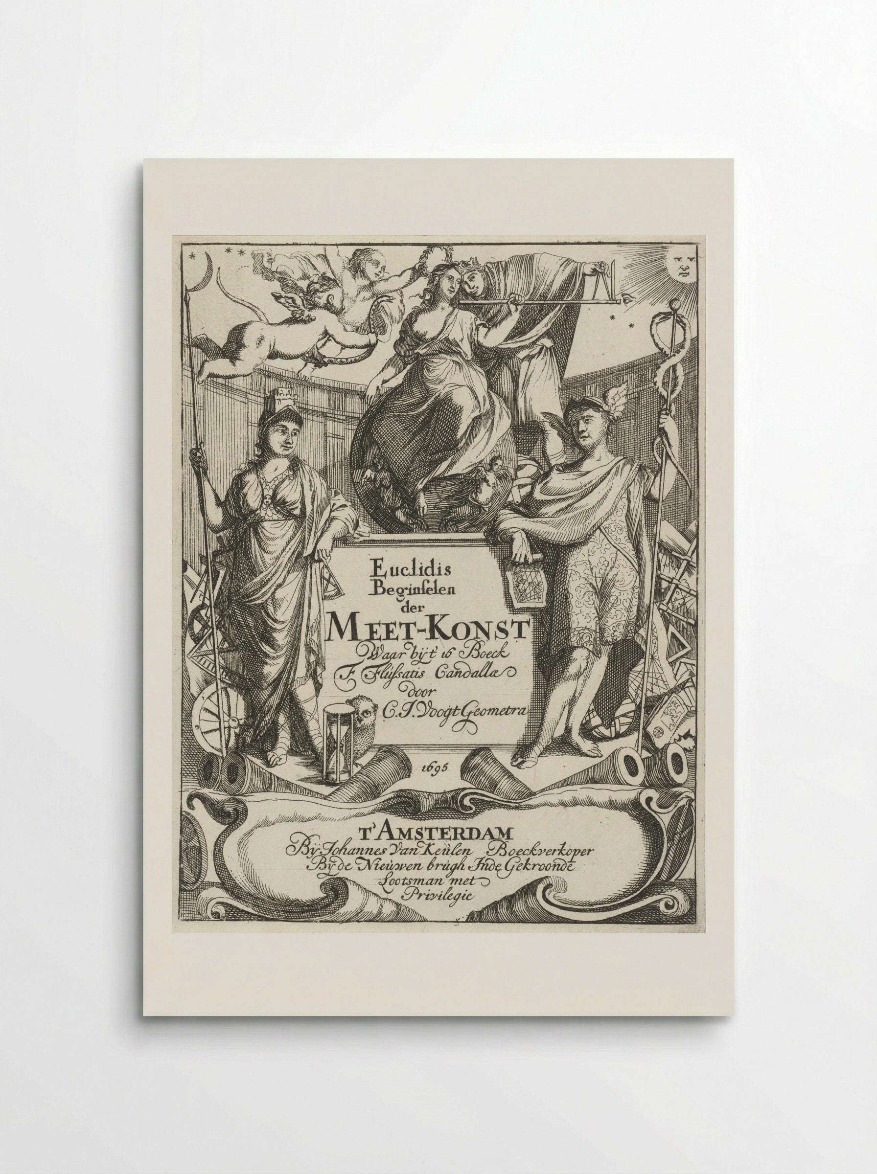 Frontispiece for Euclidis Beginselen der Meet-Konst - Caspar Luyken - Poster