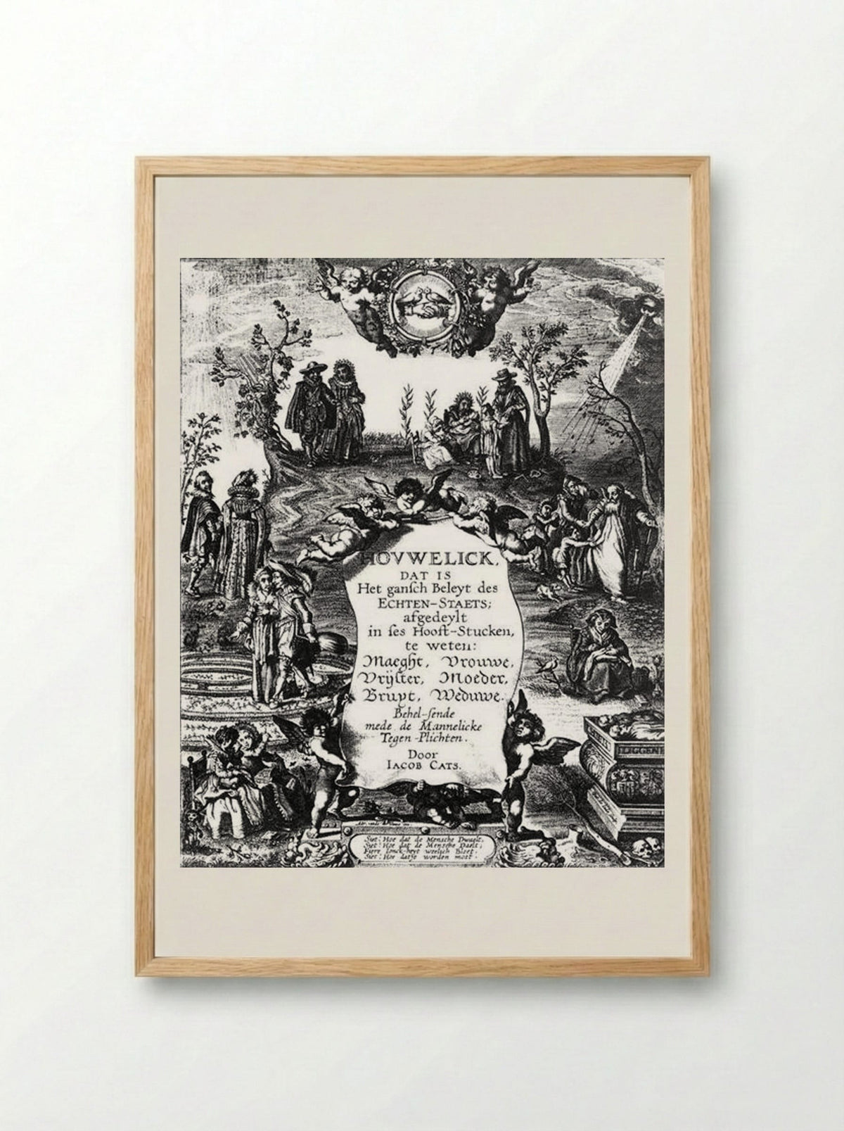 Frontispiece for Hovwelyck - Adriaen van de Venne - Framed Print Wood