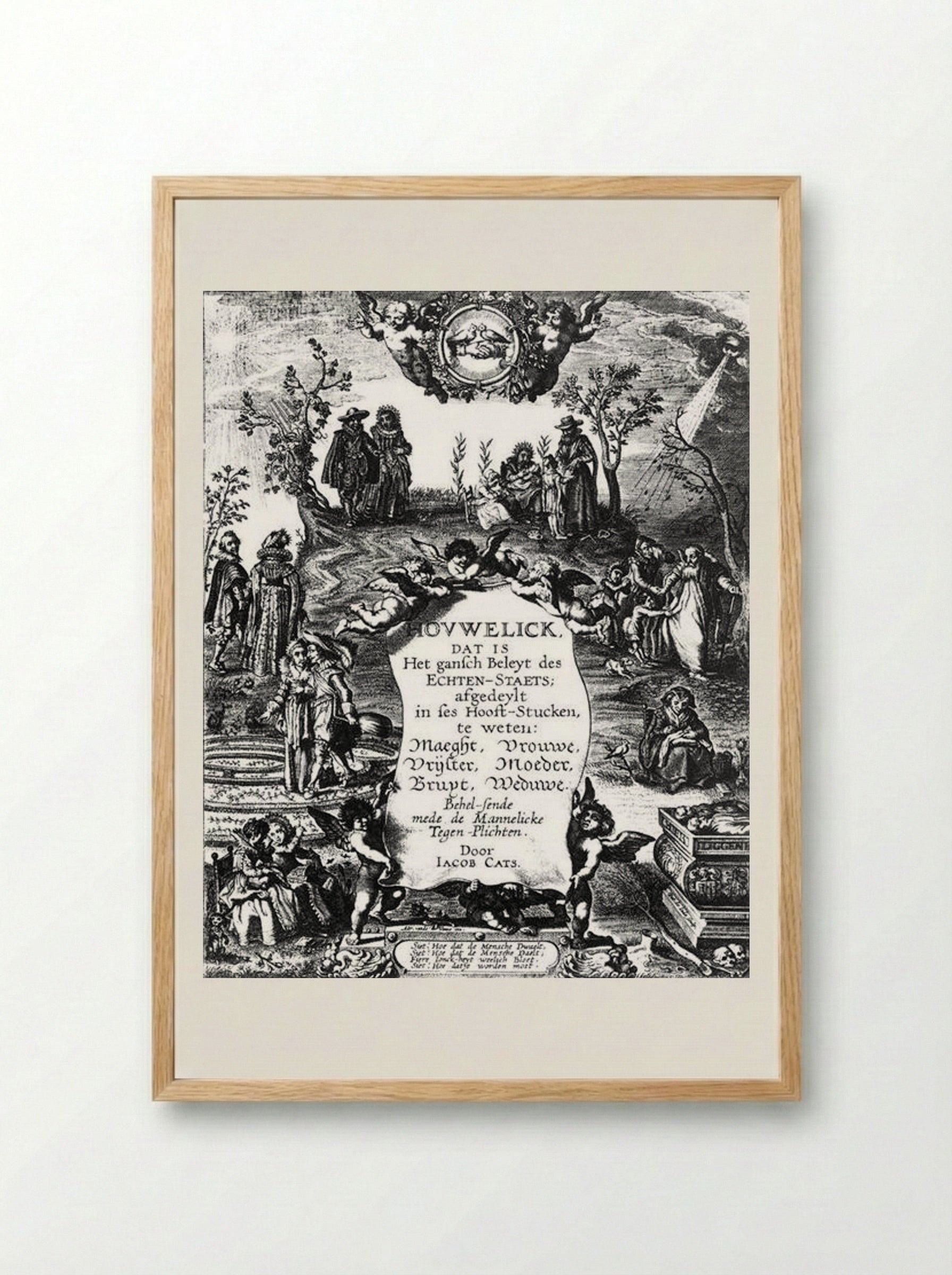Frontispiece for Hovwelyck - Adriaen van de Venne - Framed Print Wood