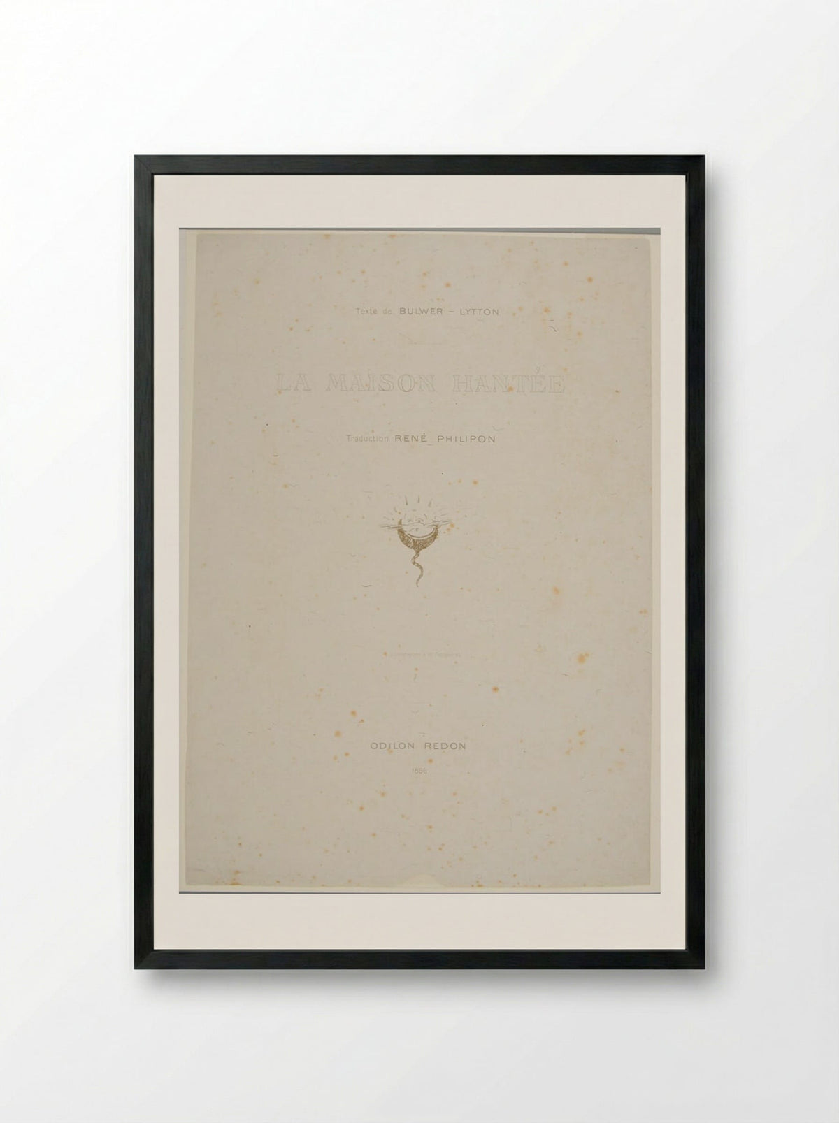 Frontispiece for La Maison Hantée - Odilon Redon - Framed Print Black