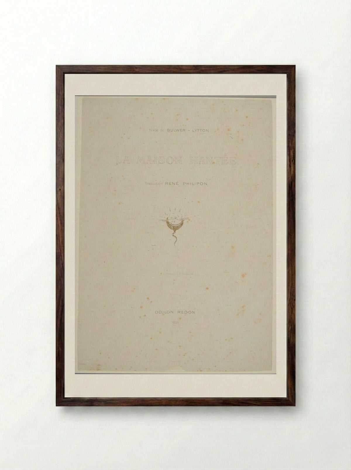 Frontispiece for La Maison Hantée - Odilon Redon - Framed Print Dark Wood