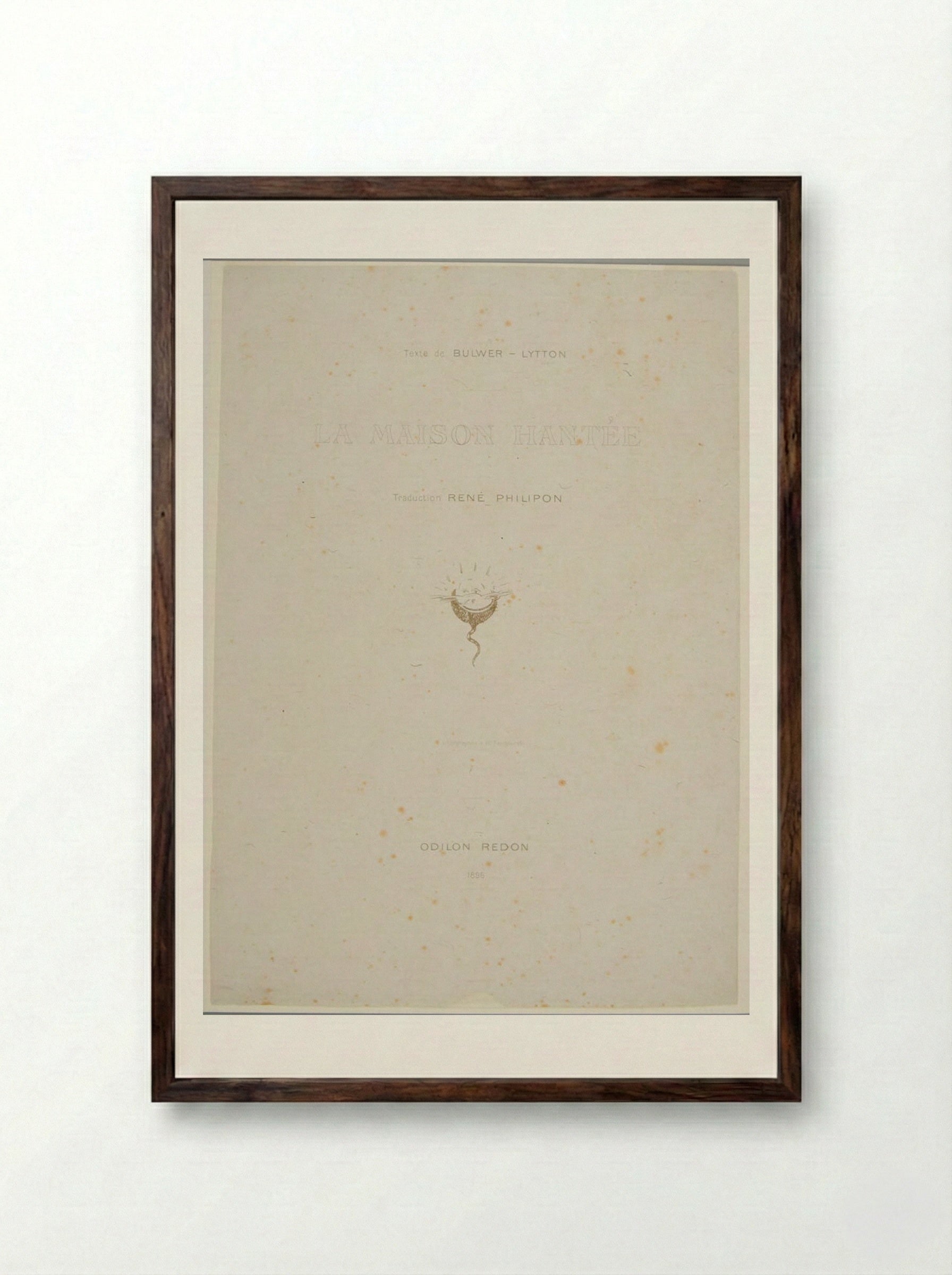 Frontispiece for La Maison Hantée - Odilon Redon - Framed Print Dark Wood