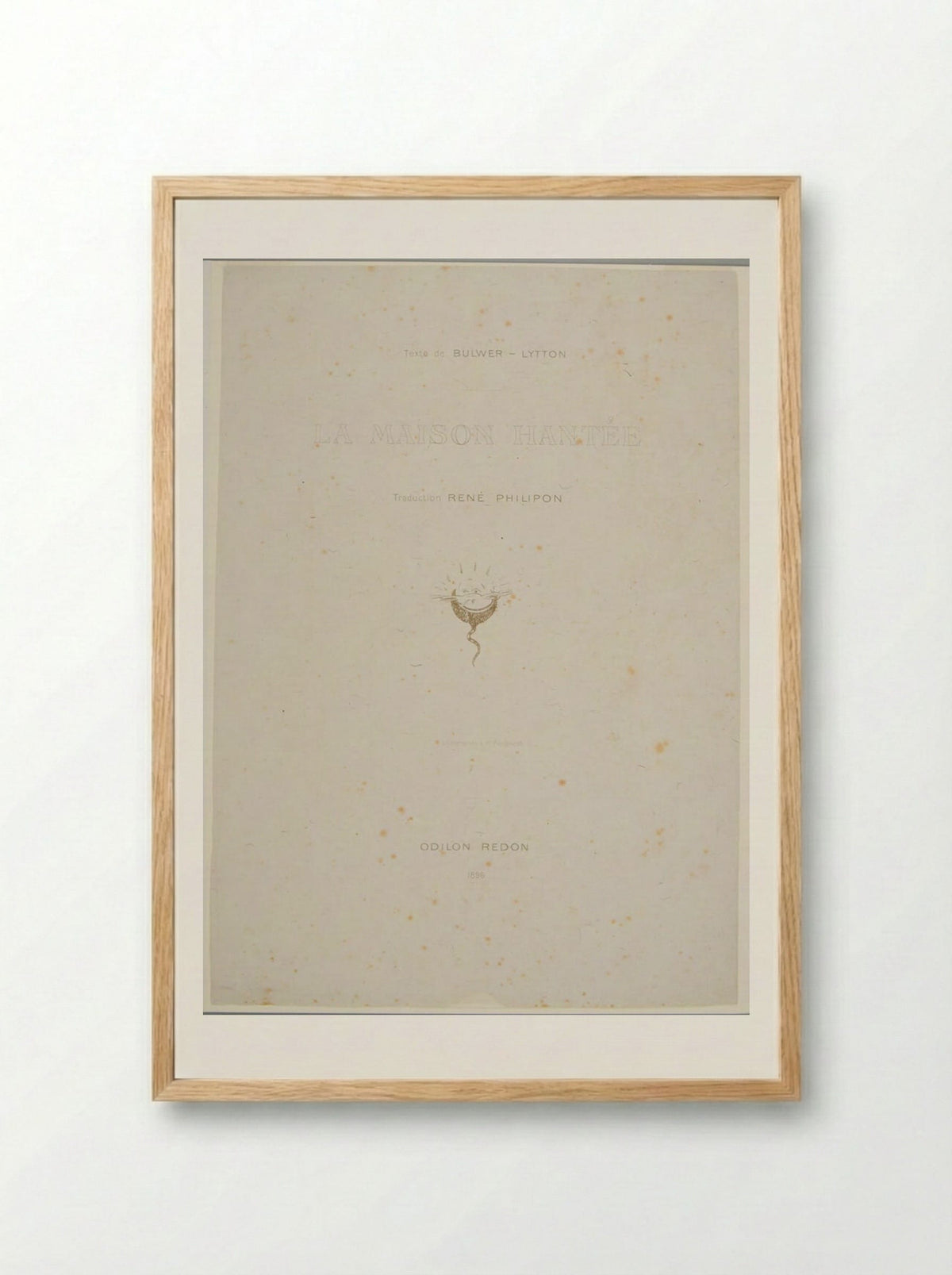 Frontispiece for La Maison Hantée - Odilon Redon - Framed Print Wood