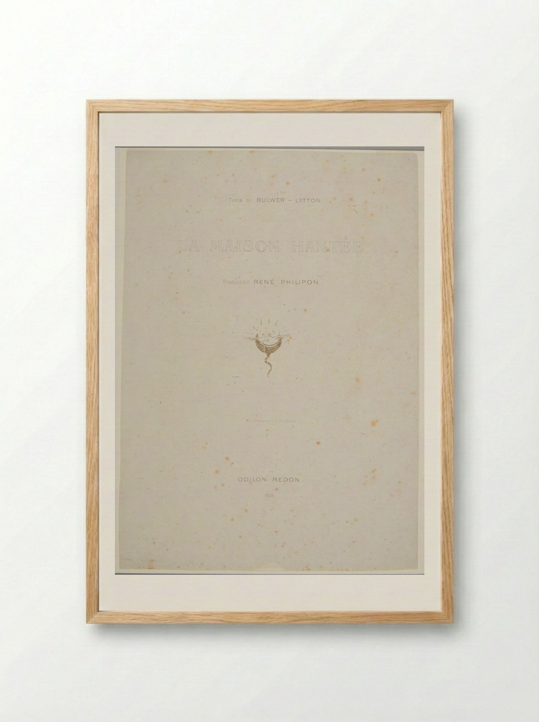 Frontispiece for La Maison Hantée - Odilon Redon - Framed Print Wood