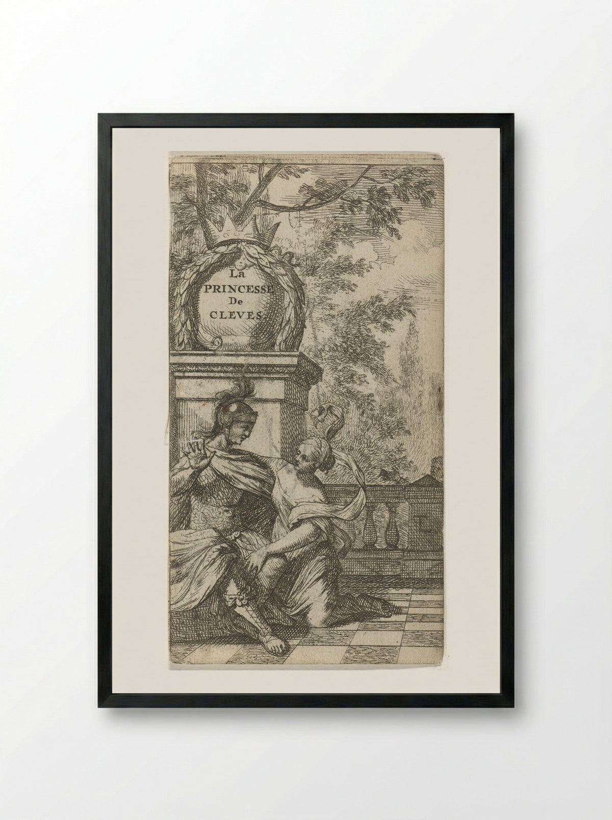 Frontispiece for La Princesse de Clèves - Theodor Lubienitzki - Framed Print Black