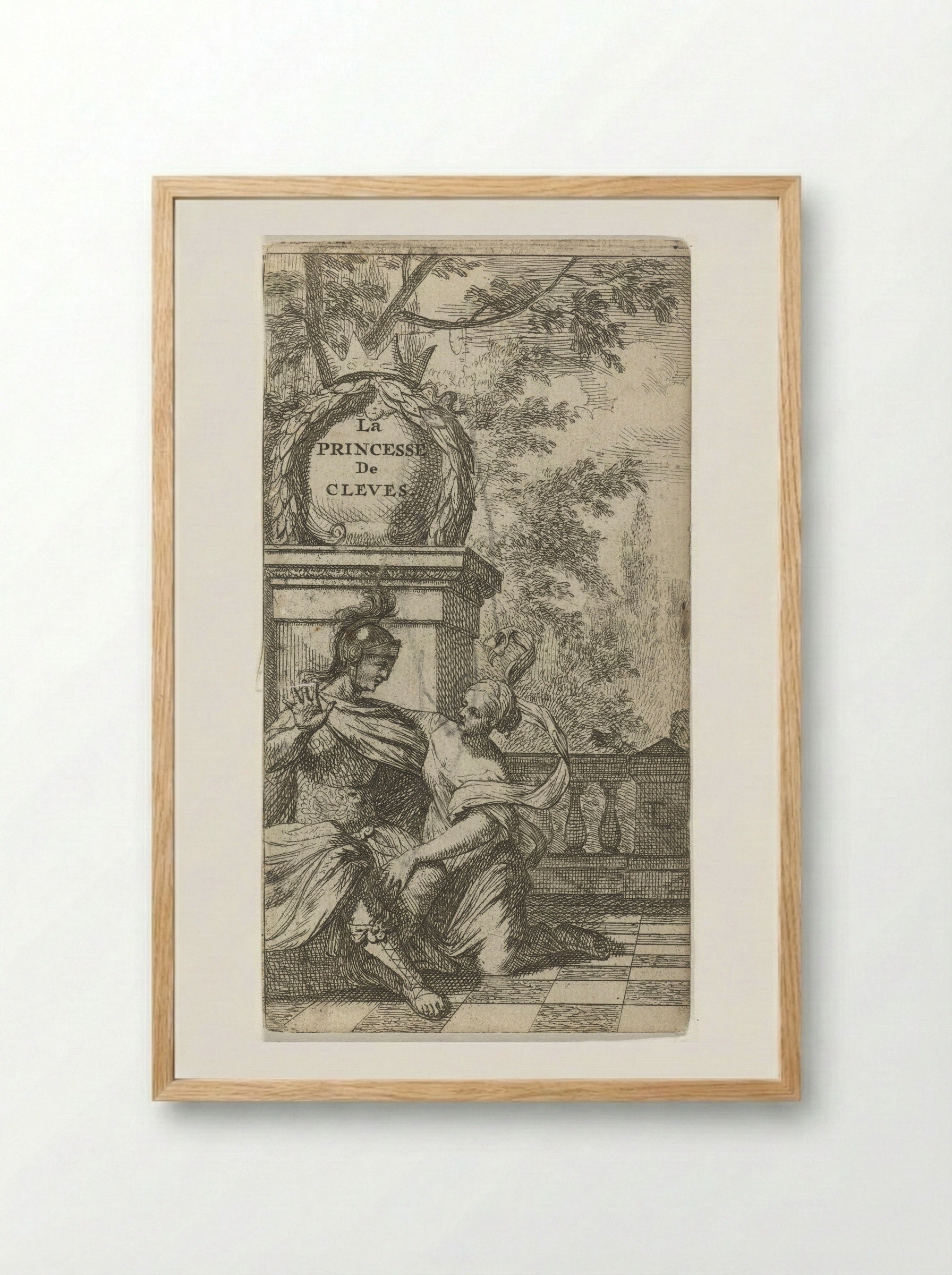 Frontispiece for La Princesse de Clèves - Theodor Lubienitzki - Framed Print Wood