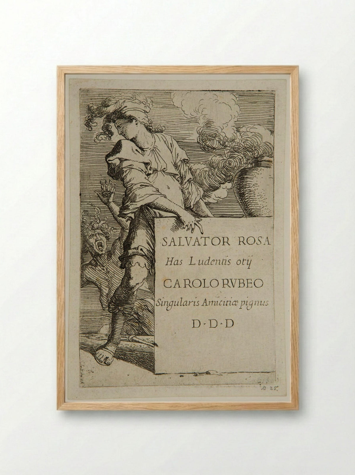 Frontispiece of the Figurine - Salvator Rosa - Framed Print Wood