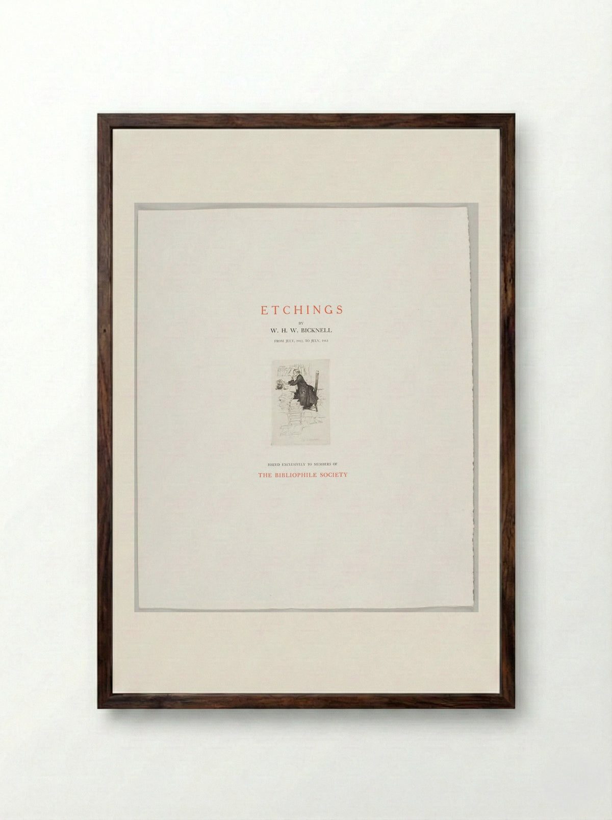 Frontispiece: Bibliophile - William Harry Warren Bicknell - Framed Print Dark Wood