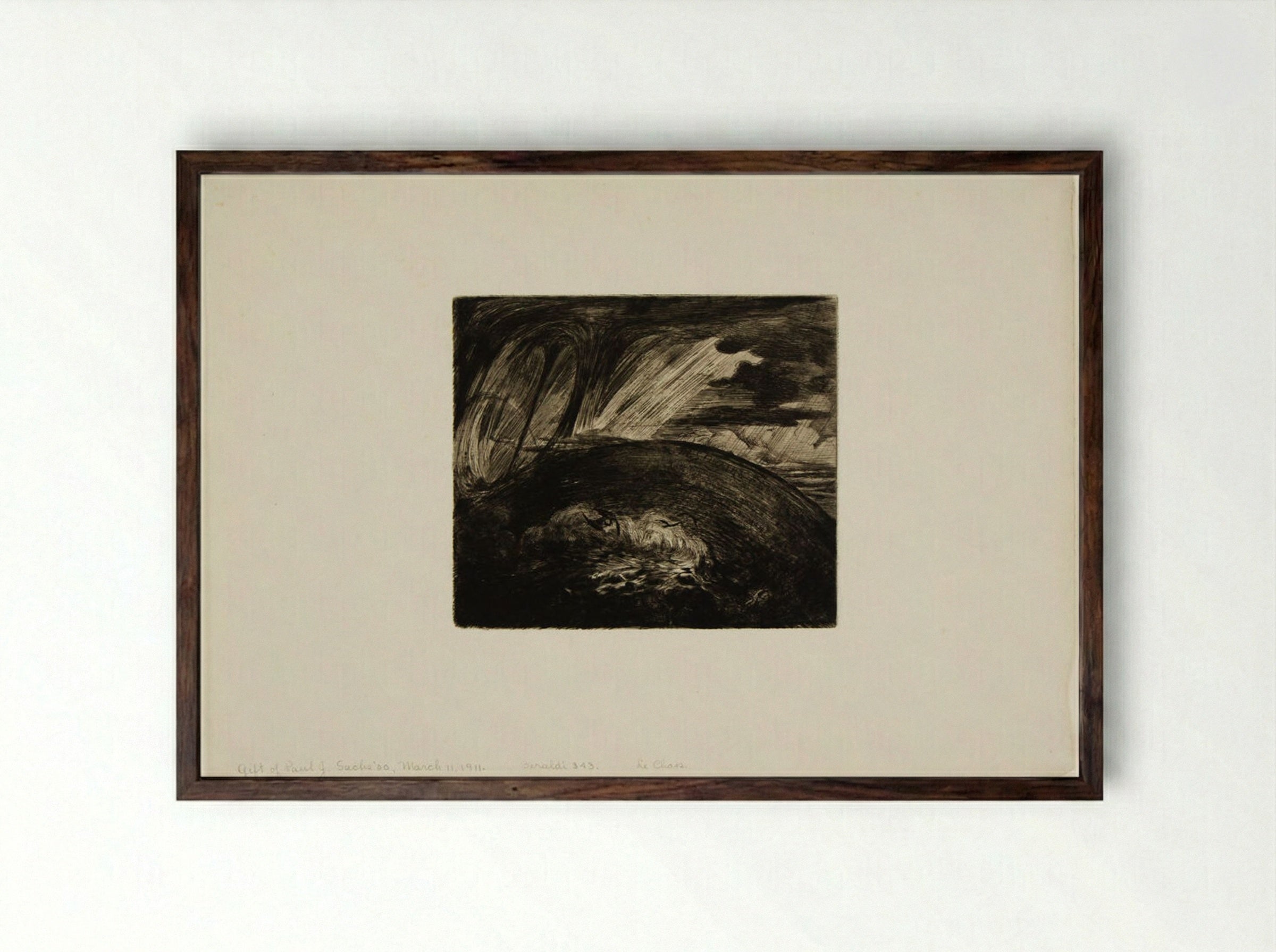 Frontispiece: Le Chaos - Jules Ferdinand Jacquemart - Framed Print Dark Wood
