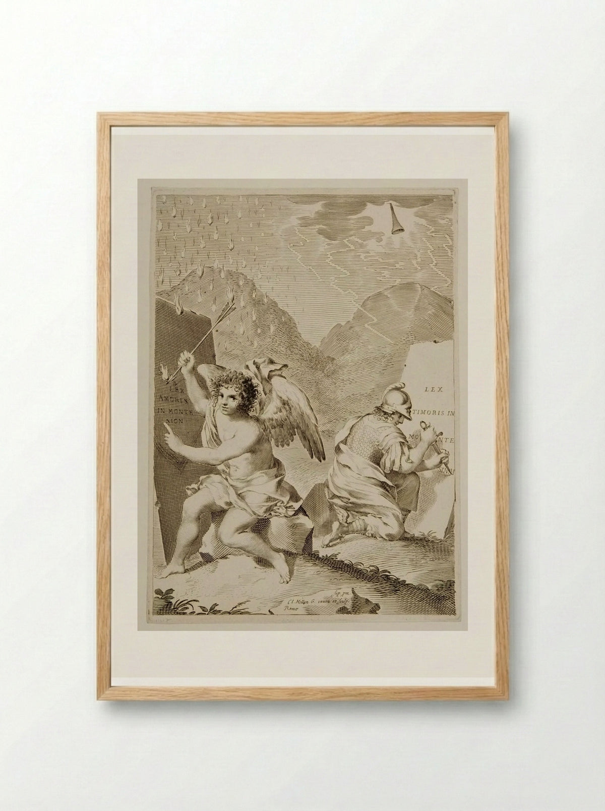 Frontispiece: The Sacred Pentecost Sermon - Claude Mellan - Framed Print Wood