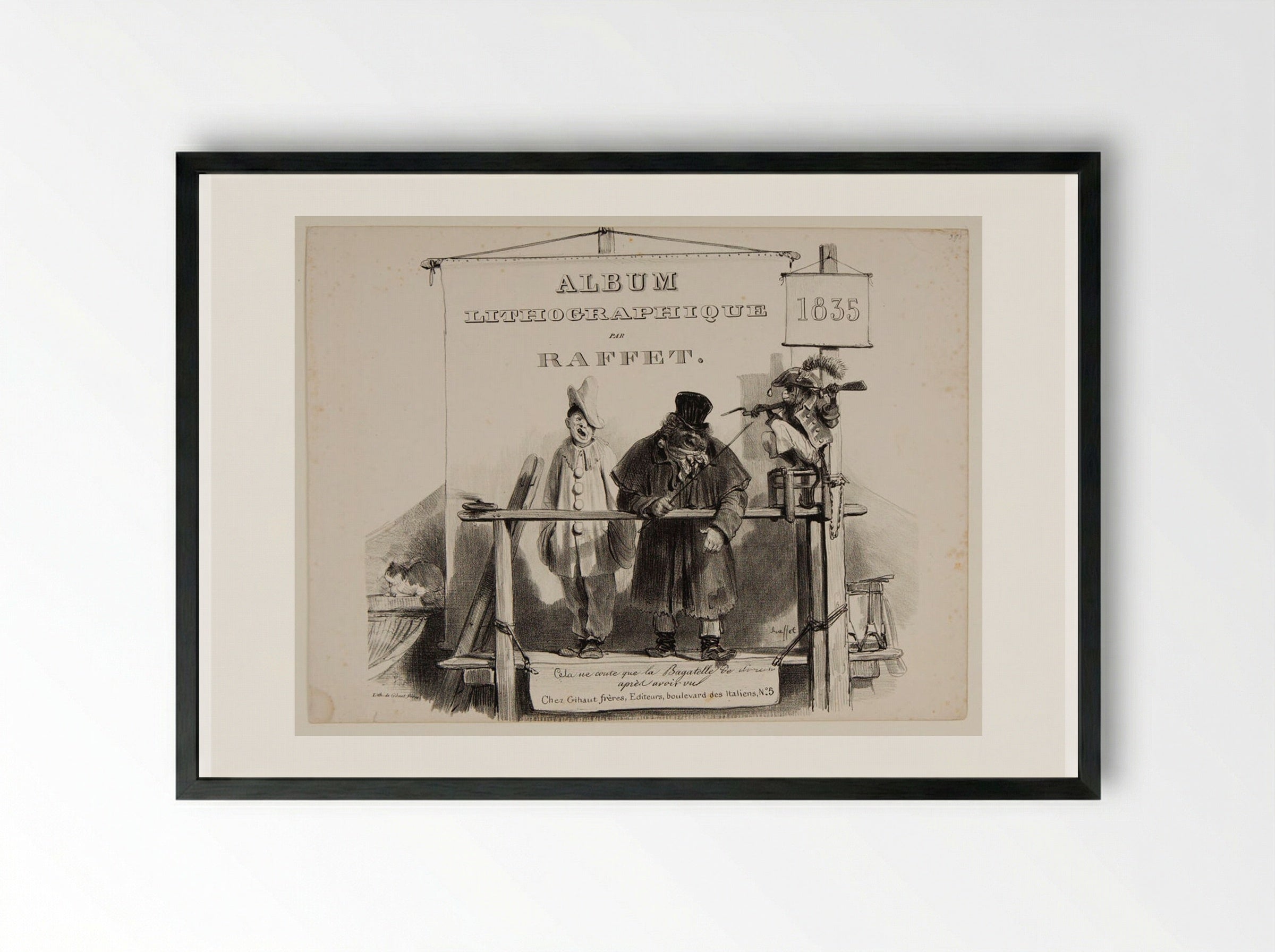 Frontispiece: This costs but a bagatelle - Denis-Auguste-Marie Raffet - Framed Print Black