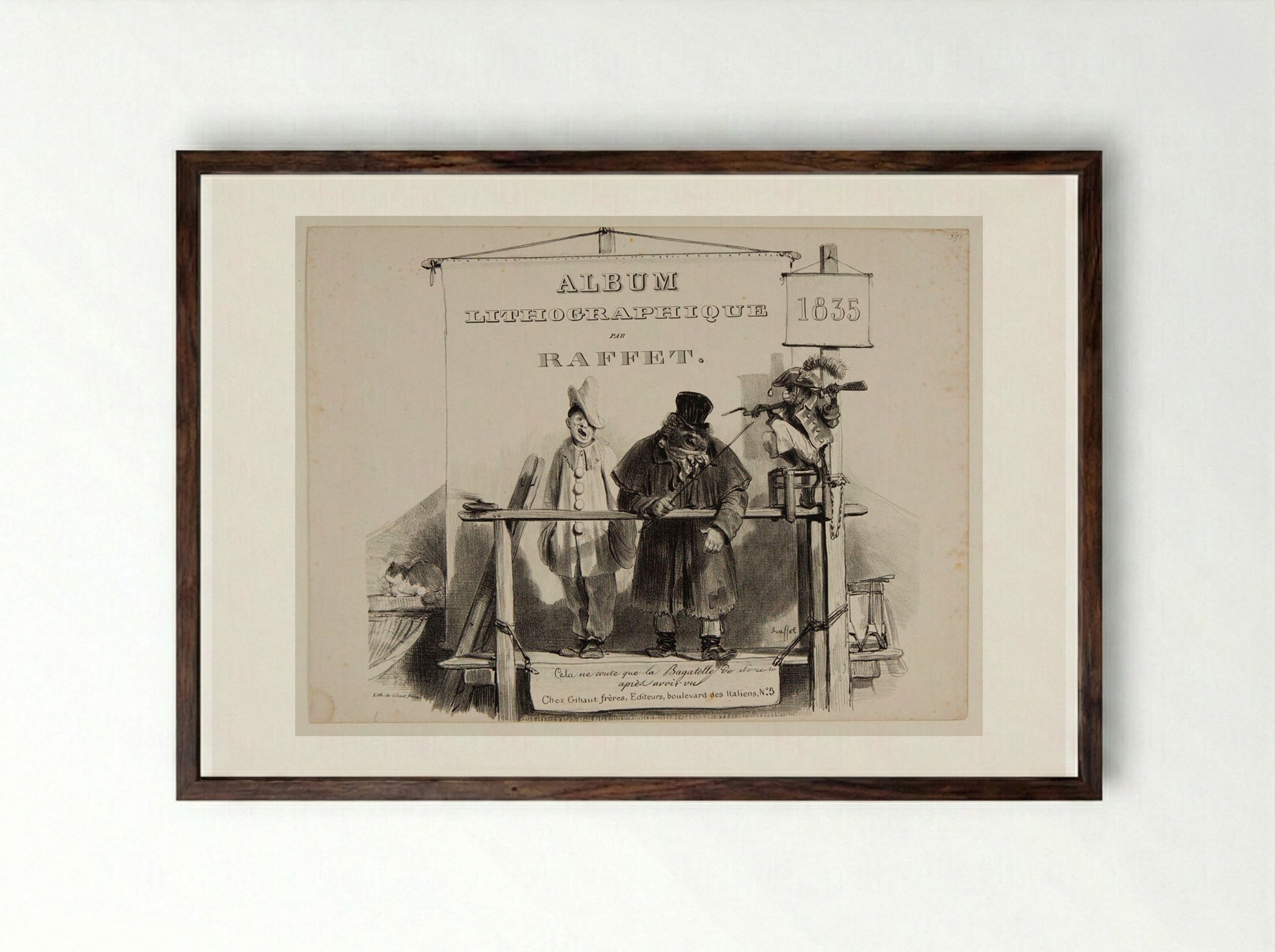 Frontispiece: This costs but a bagatelle - Denis-Auguste-Marie Raffet - Framed Print Dark Wood