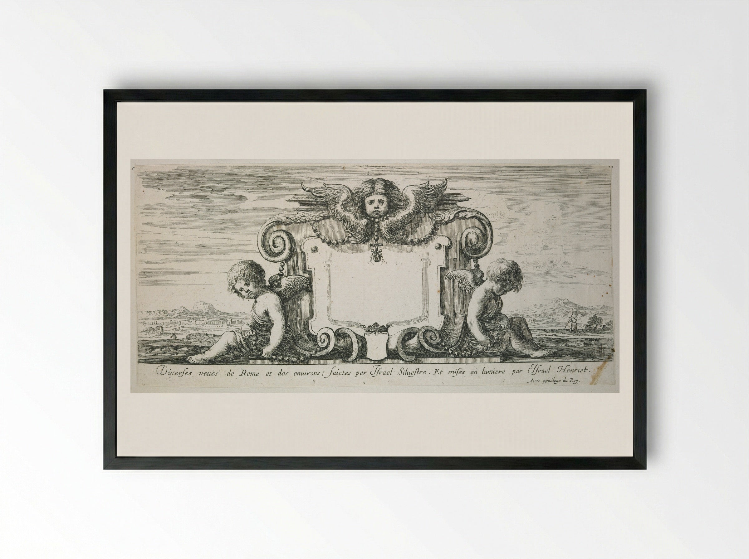 Frontispiece: Various Views of Rome and Its Surroundings - Israël Silvestre - Framed Print Black