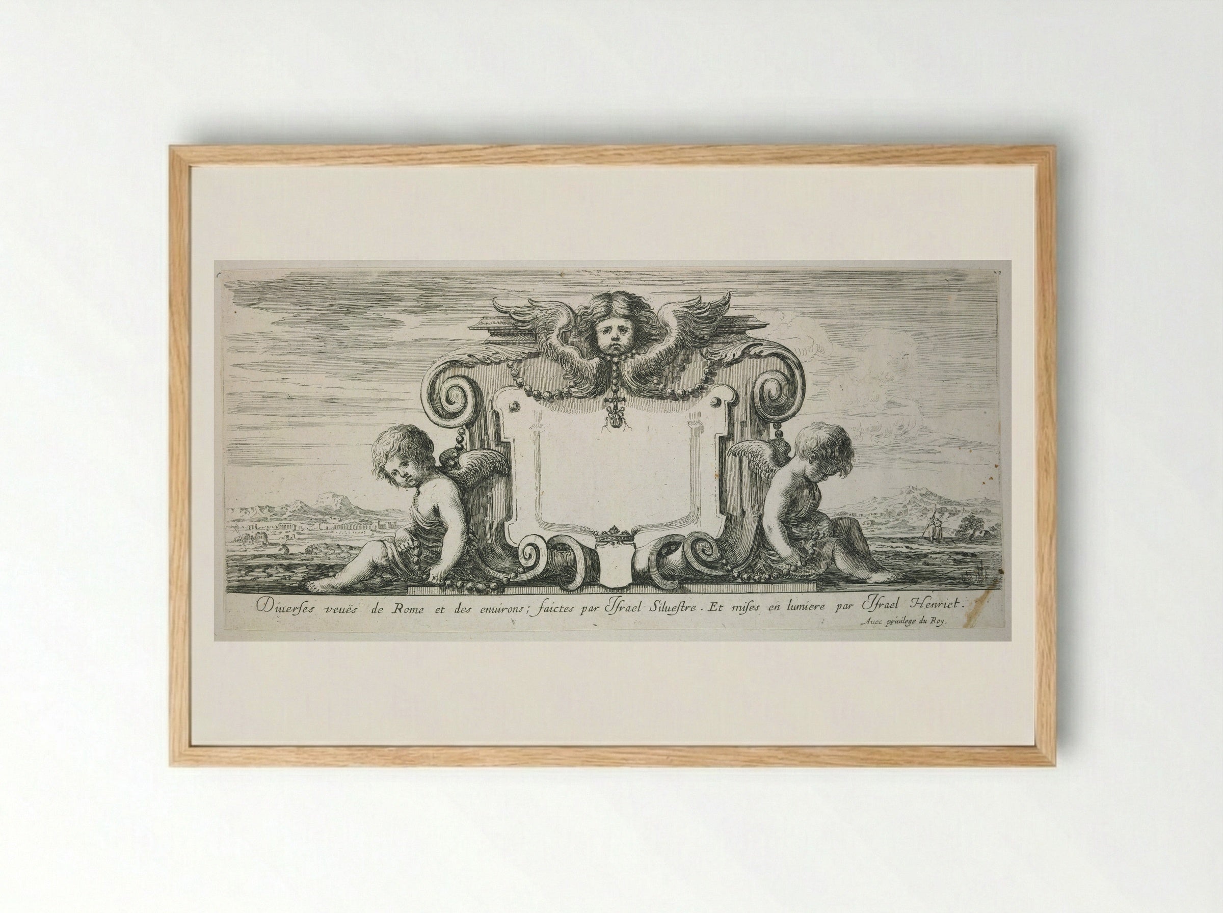 Frontispiece: Various Views of Rome and Its Surroundings - Israël Silvestre - Framed Print Wood