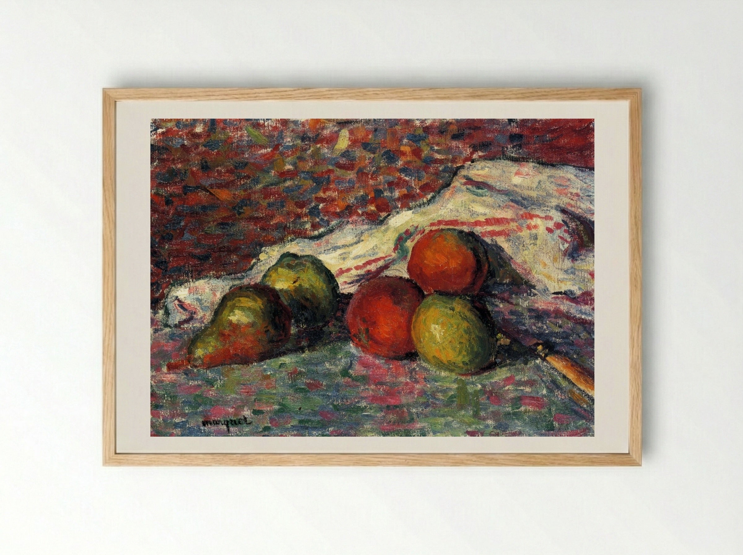 Fruit, Knife and Napkin - Albert Marquet - Framed Print Wood