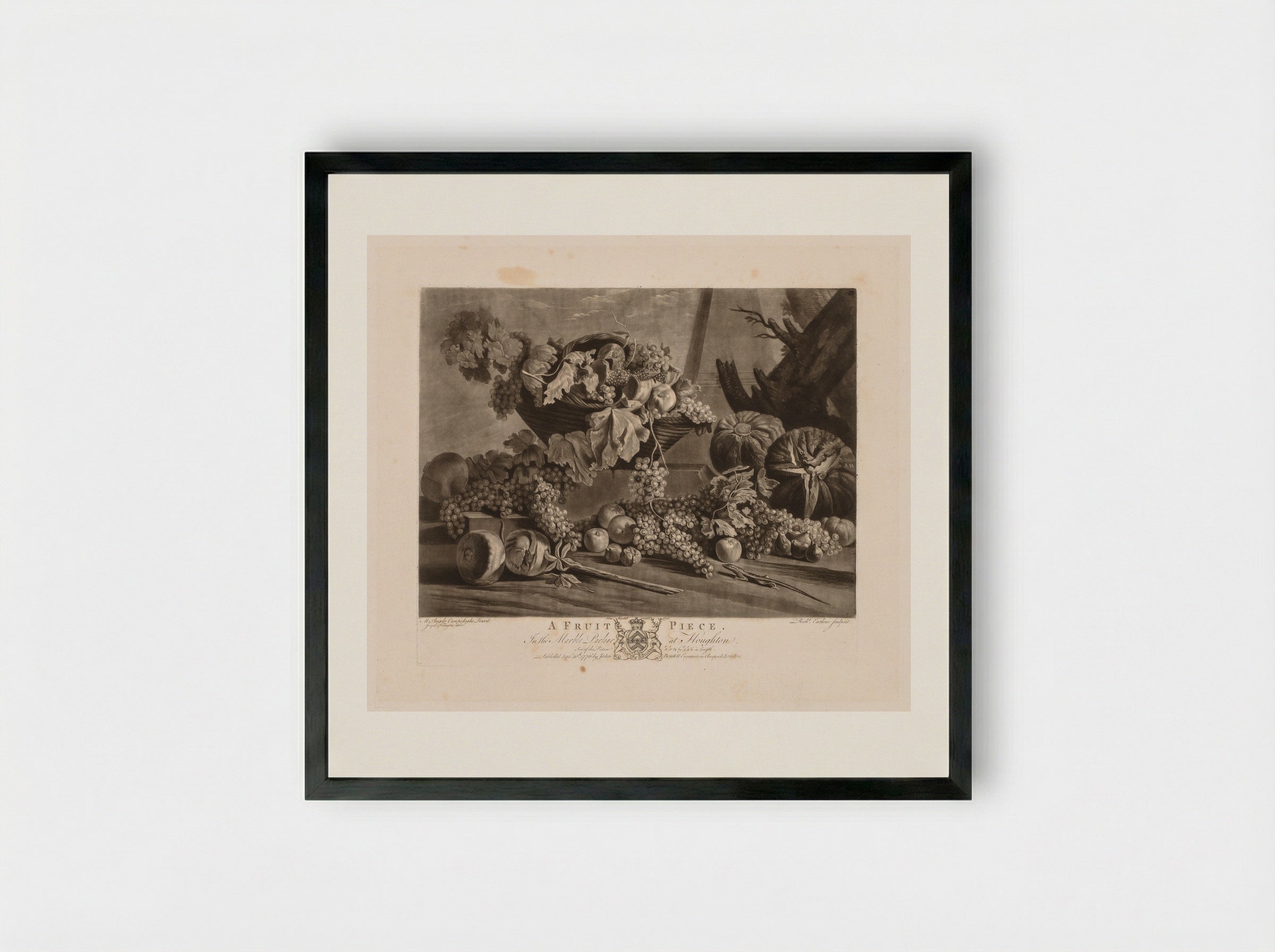 Fruit Piece - Richard Earlom - Framed Print Black