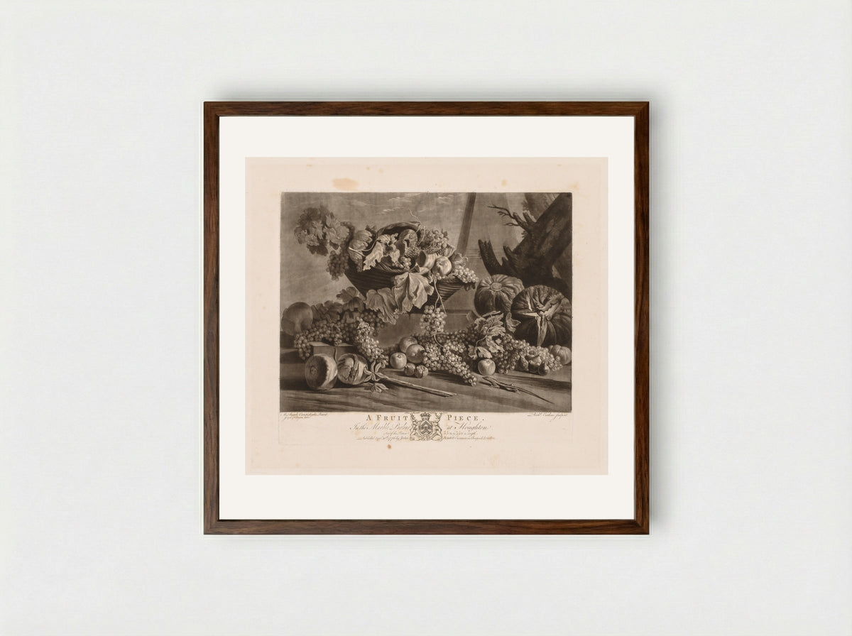 Fruit Piece - Richard Earlom - Framed Print Dark Wood