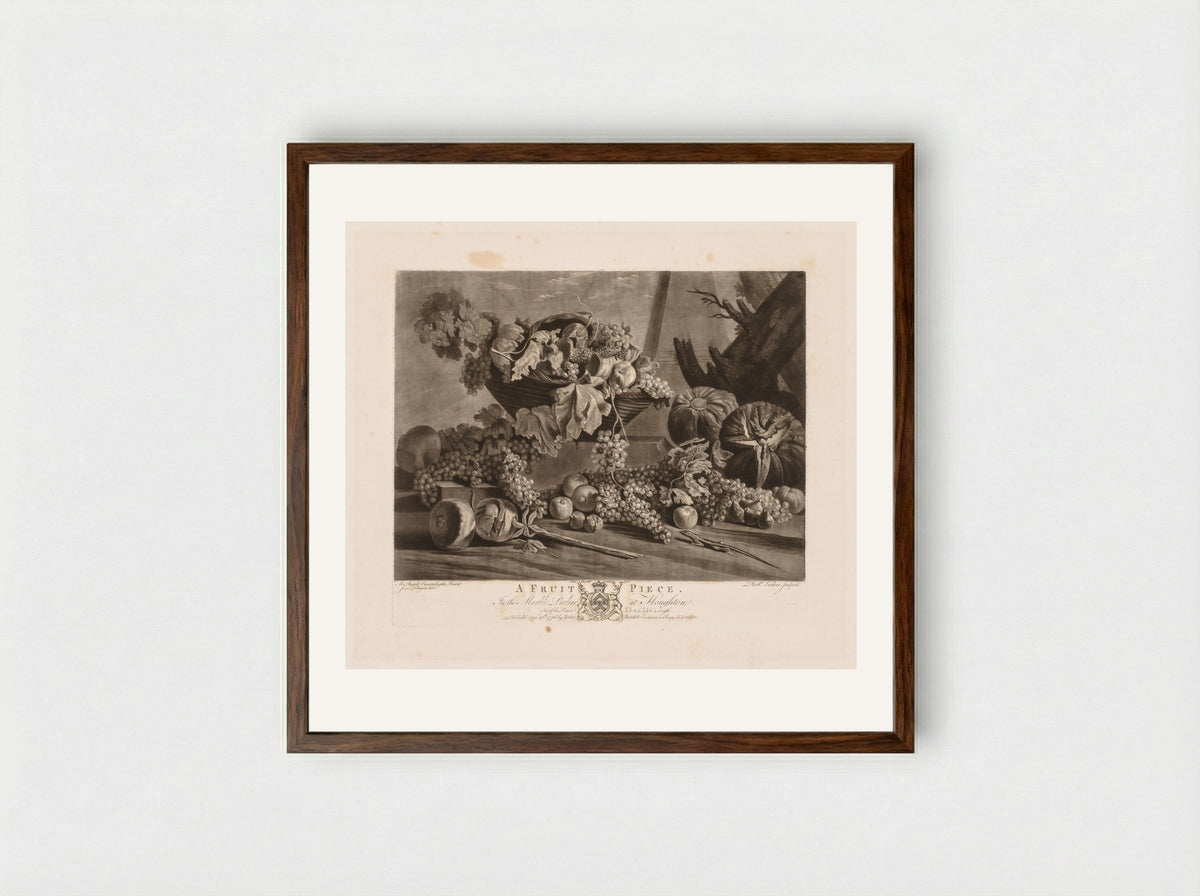 Fruit Piece - Richard Earlom - Framed Print Dark Wood