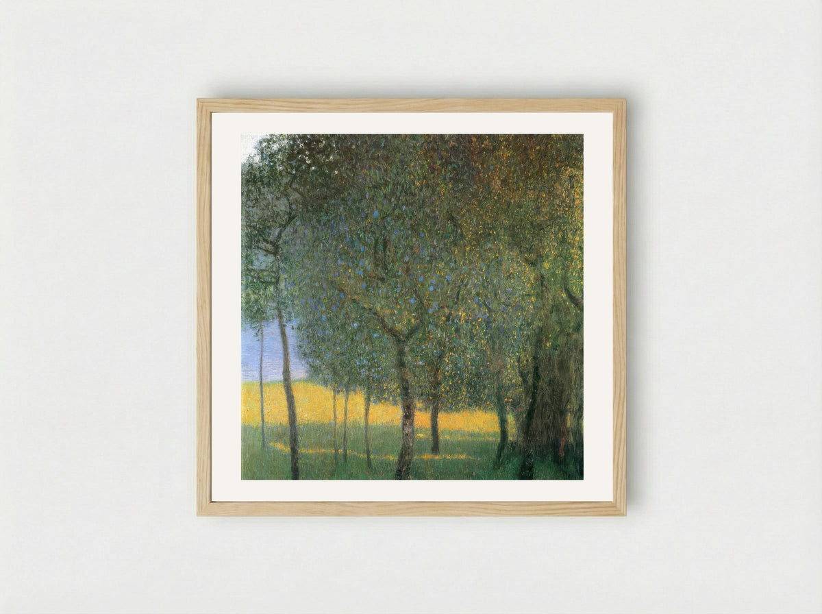 Fruit Trees by Henri Rousseau – Naïve Art Orchard Landscape Print - Framed Print Wood