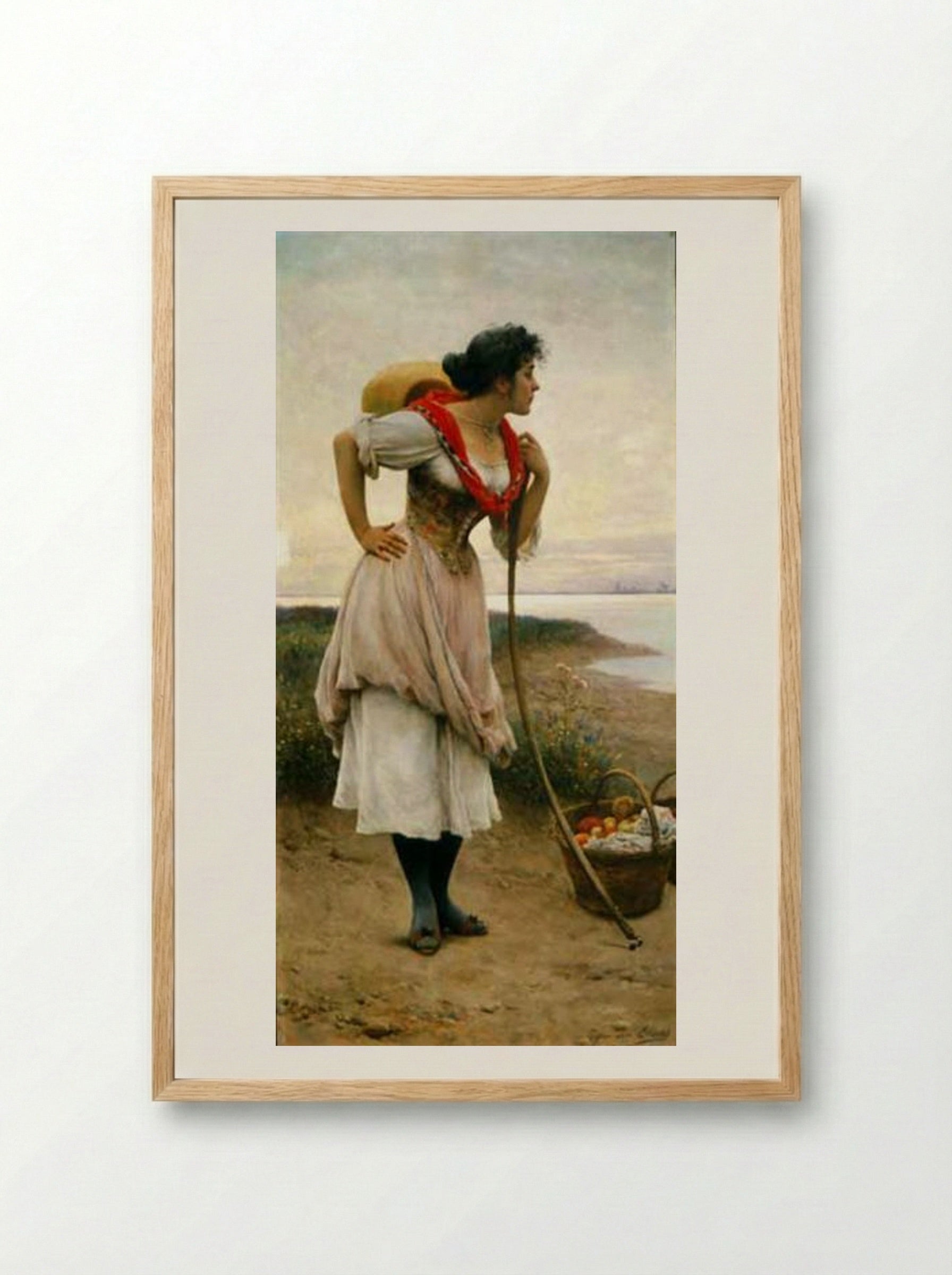 Fruit Vendor - Eugene de Blaas - Framed Print Wood