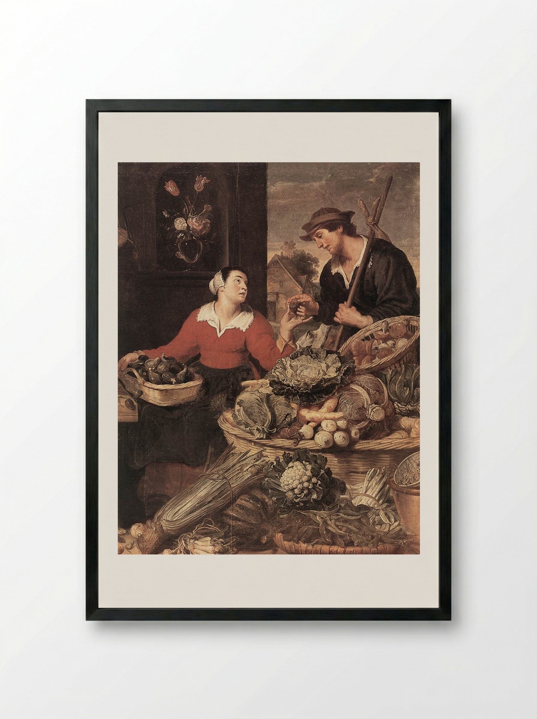 Fruit and Vegetable Market - Frans Snyders - Framed Print Black