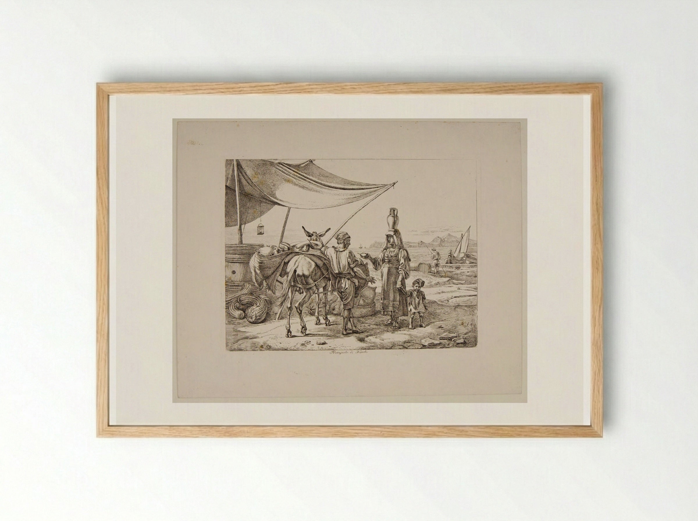 Fruit-dealer of Naples - Johann Adam Klein - Framed Print Wood