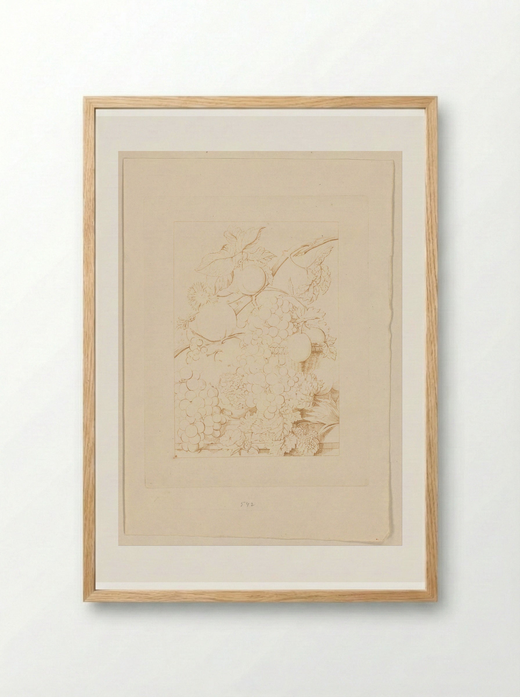 Fruitstuk - Cornelis Ploos van Amstel - Framed Print Wood