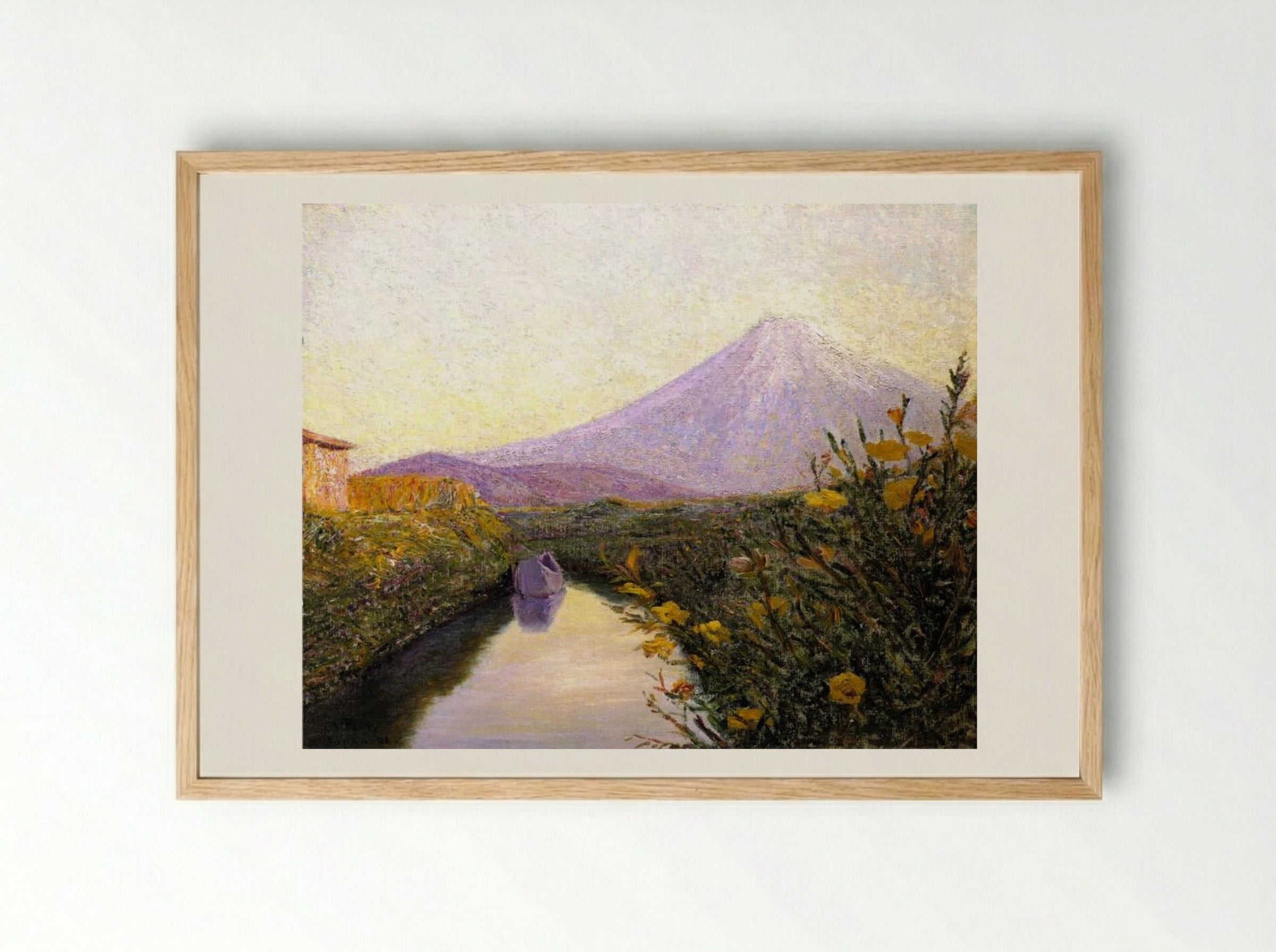 Fuji from the Canal, Iwabuchi - Lilla Cabot Perry - Framed Print Wood
